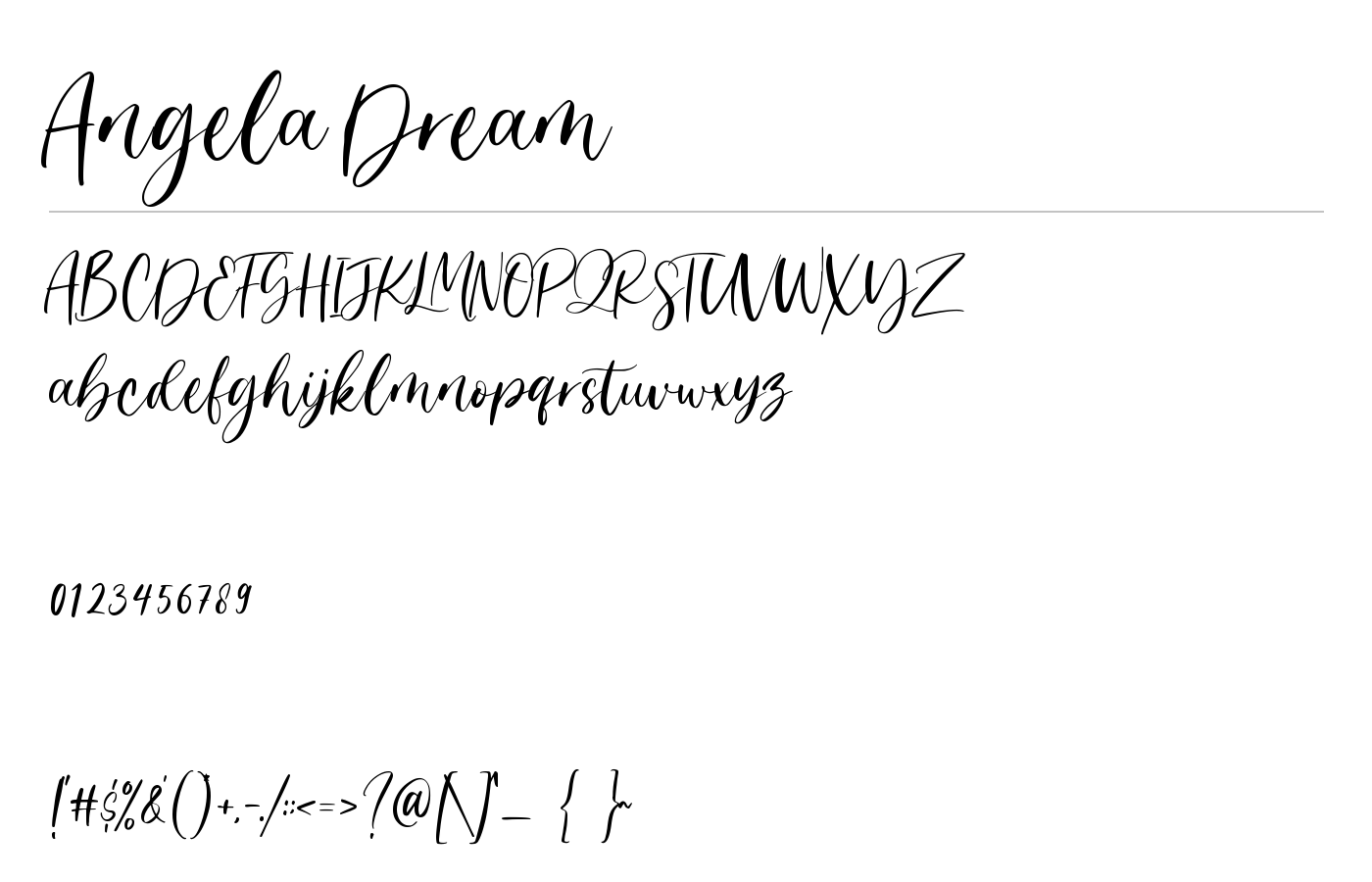 Angela Dream Font preview
