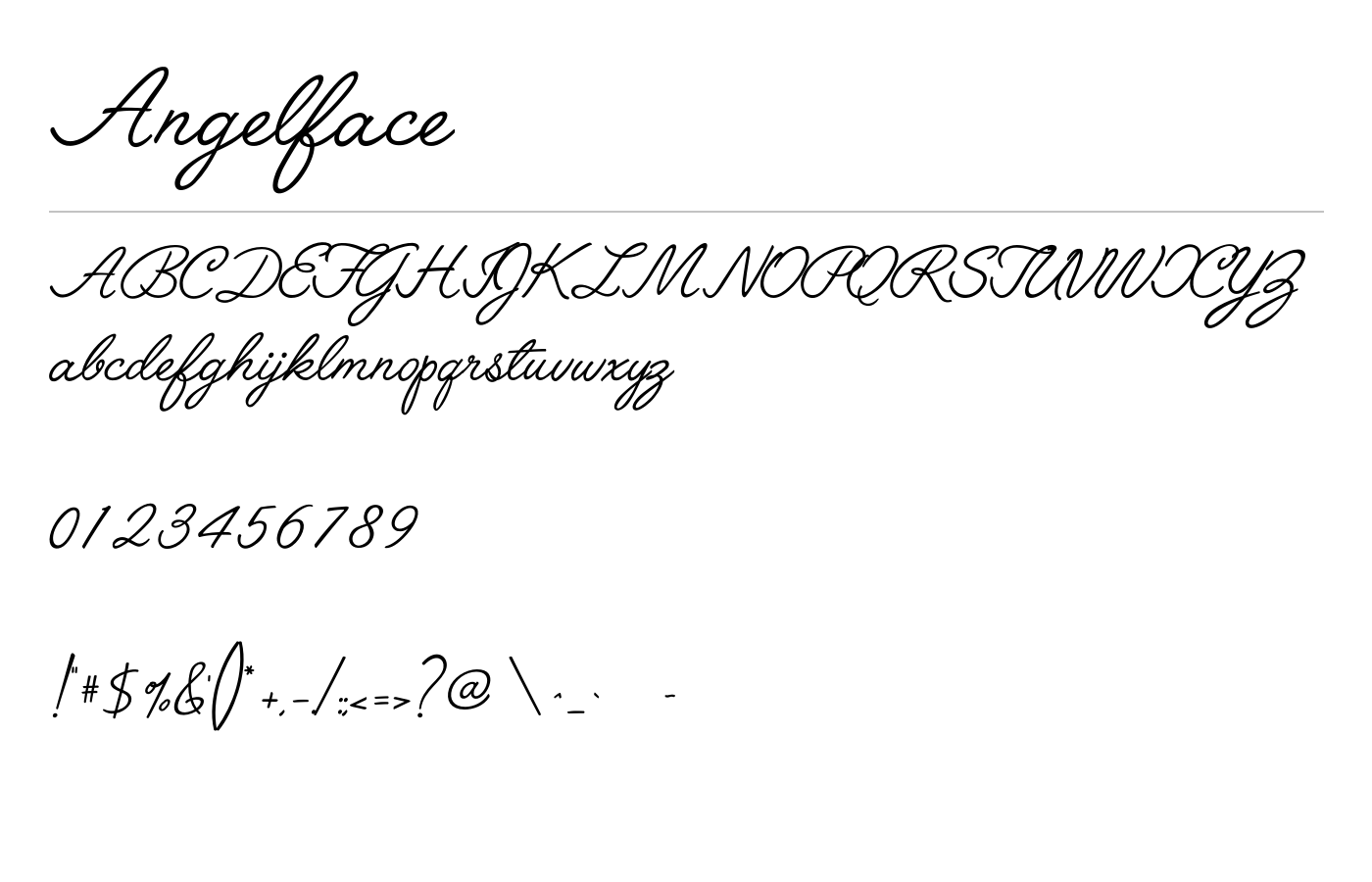 Angelface Font preview