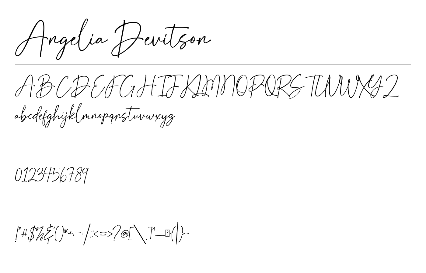 Angelia Devitson Font preview