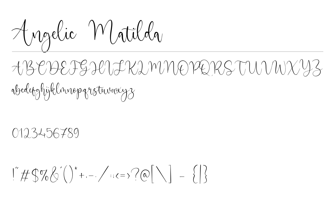 Angelic Matilda Font preview
