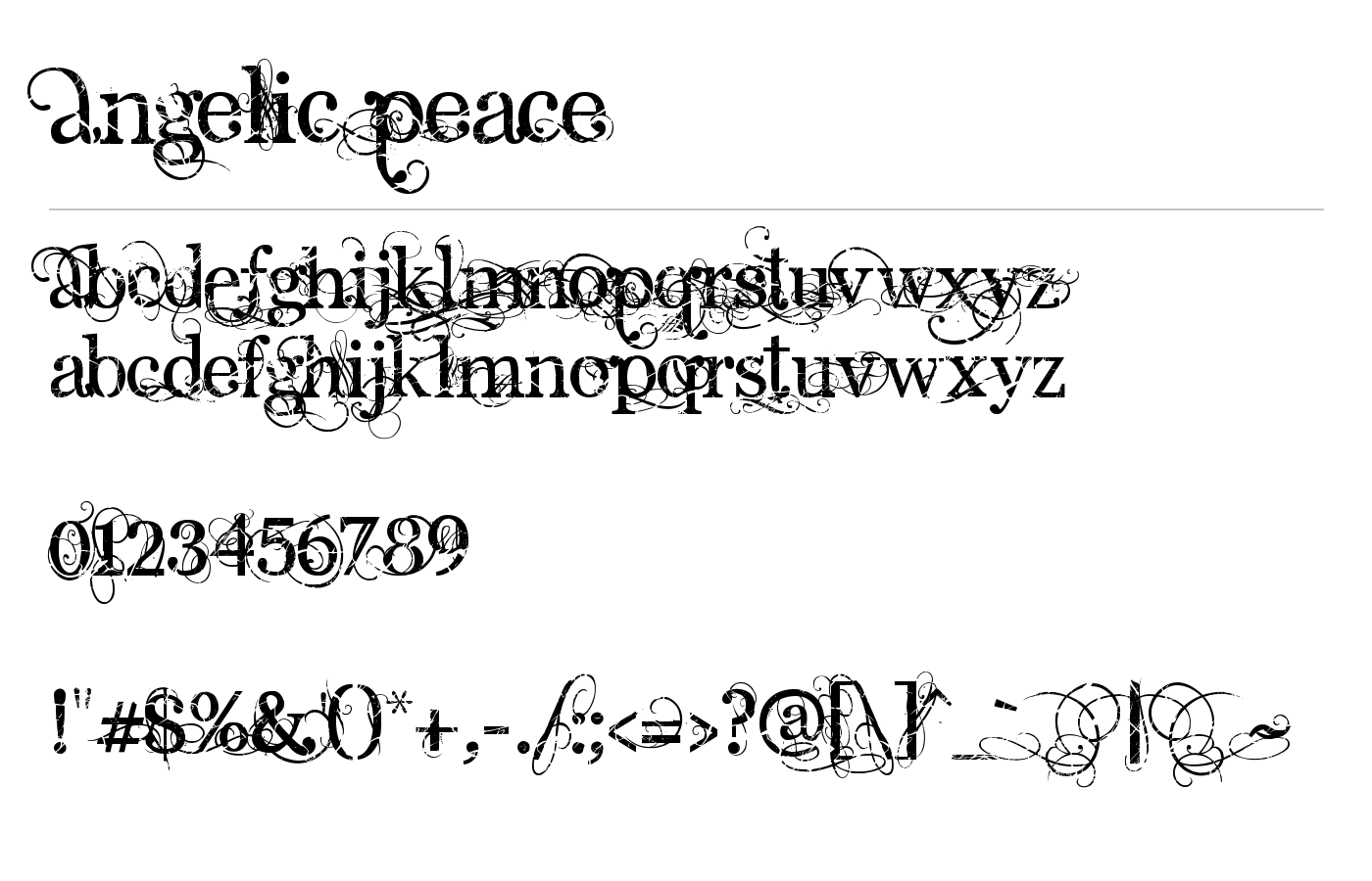 Angelic Peace Font preview