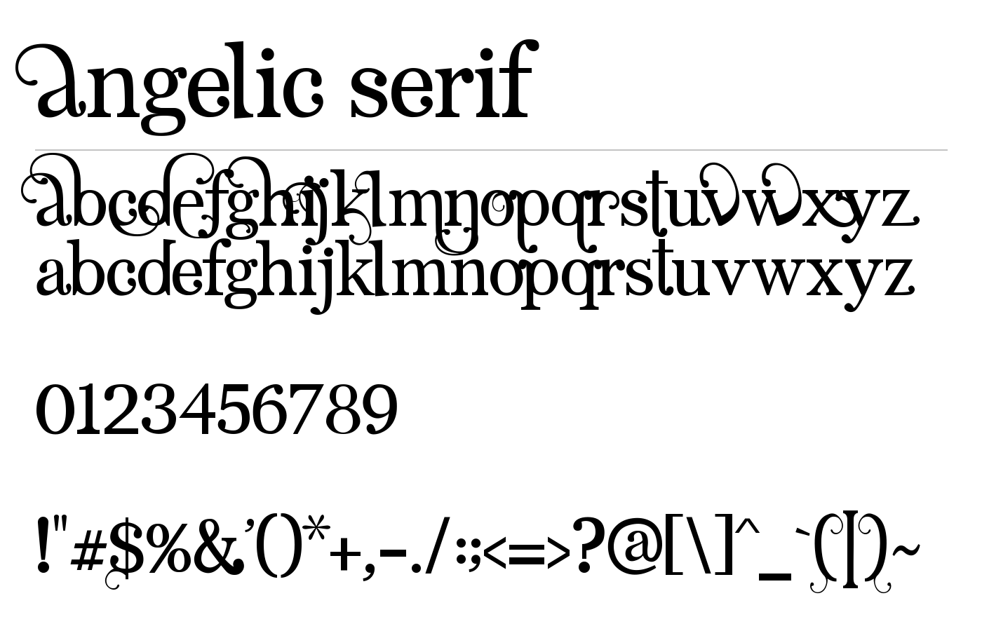 Angelic Serif Font preview