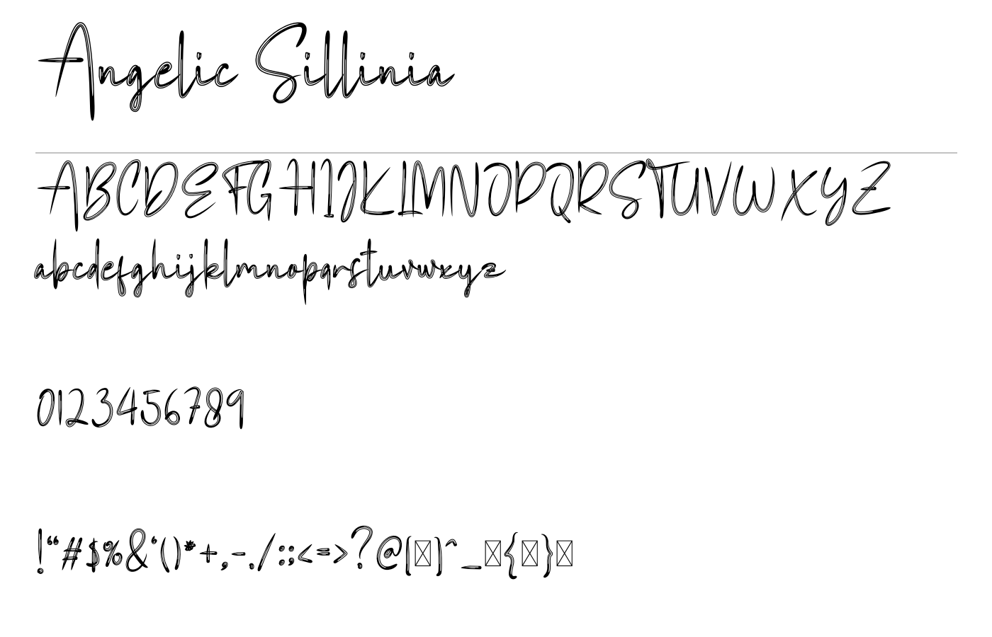 Angelic Sillinia Font preview