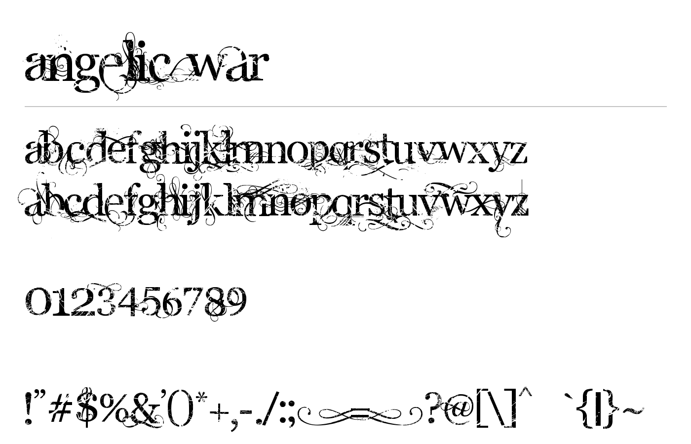 Angelic War Font preview