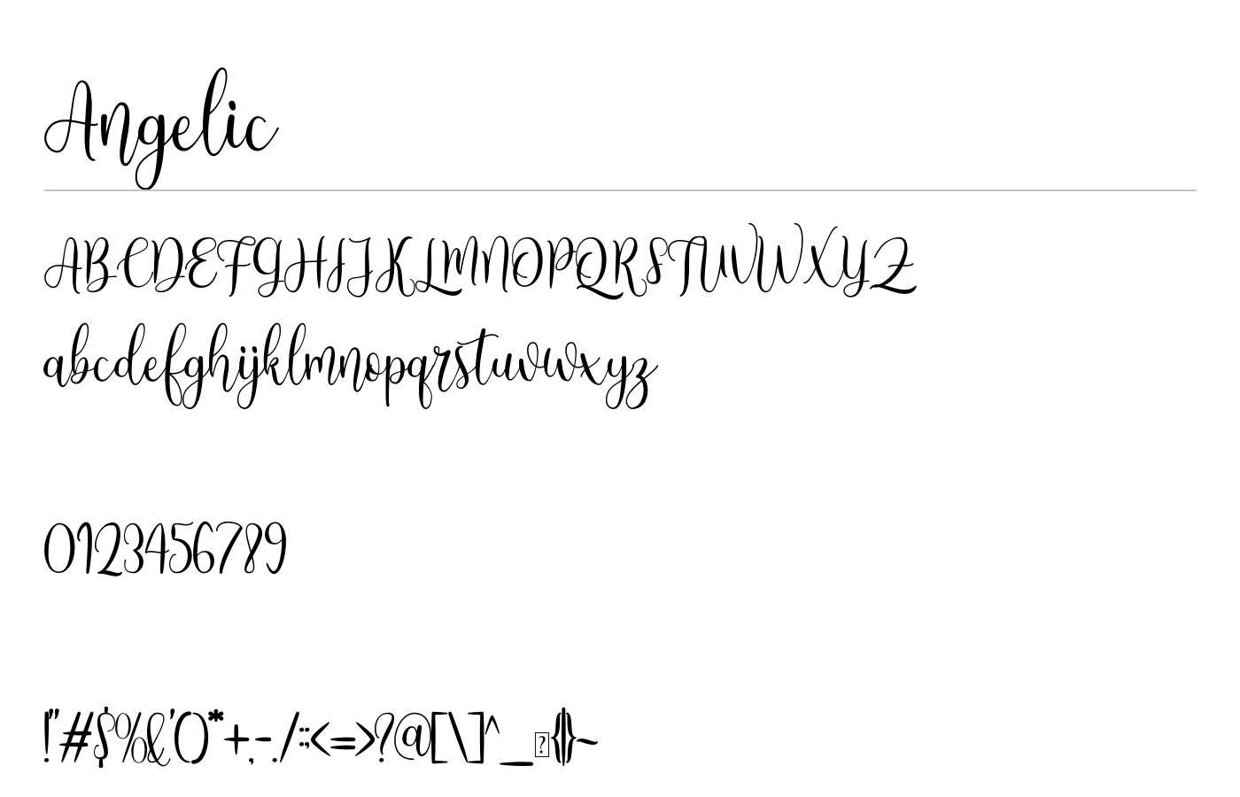 Angelic Font preview