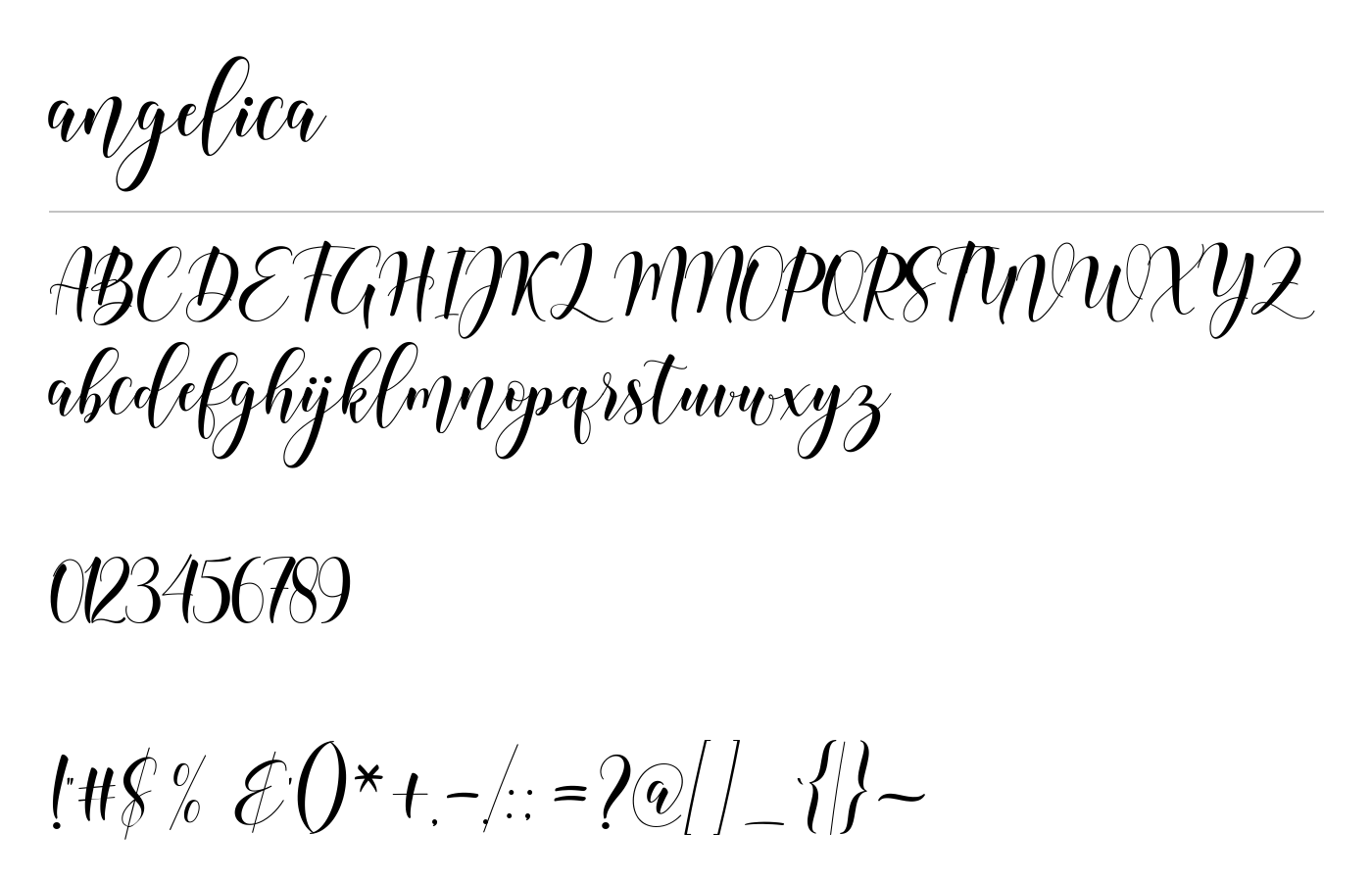 angelica Font preview