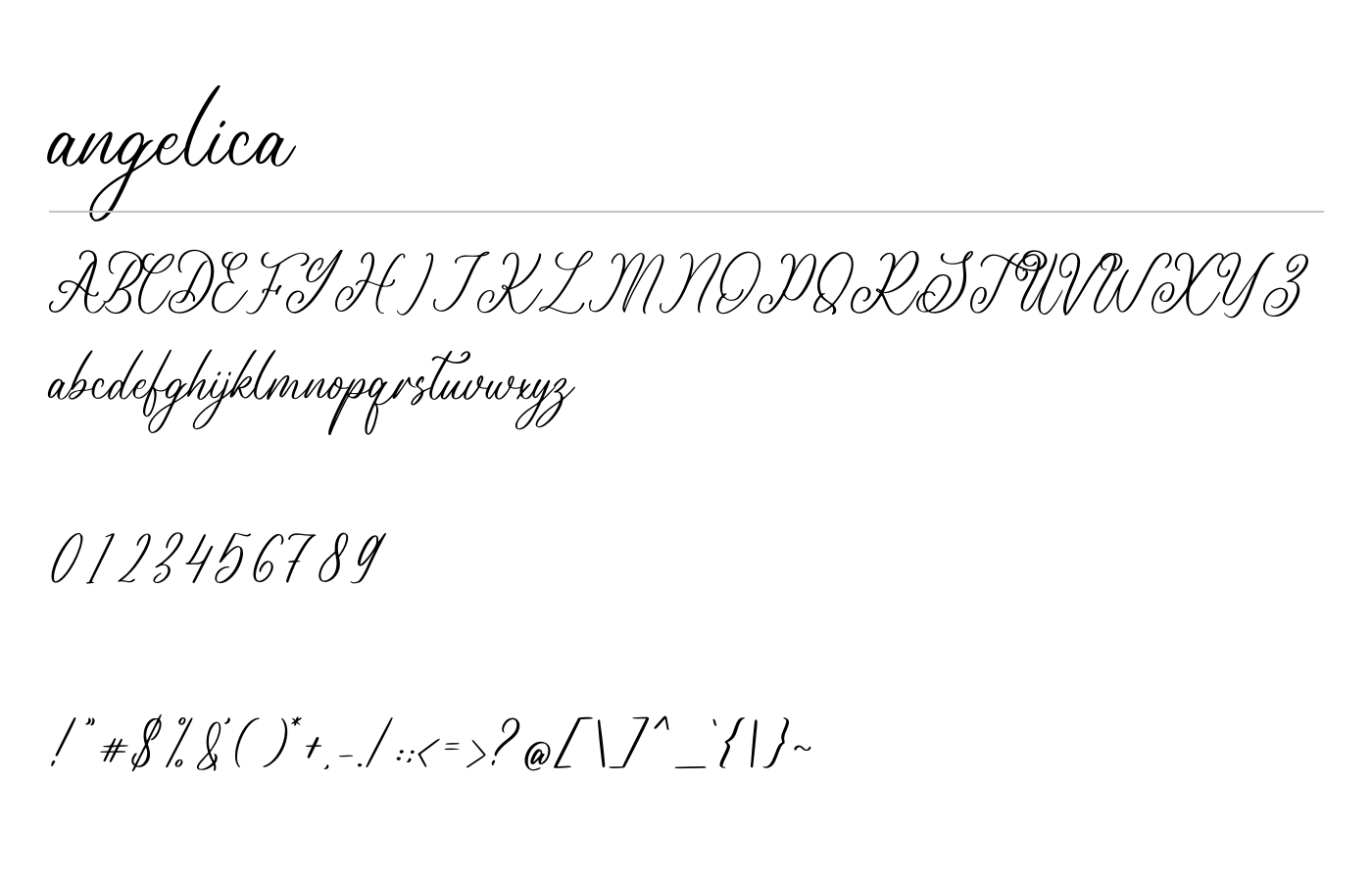 angelica Font preview