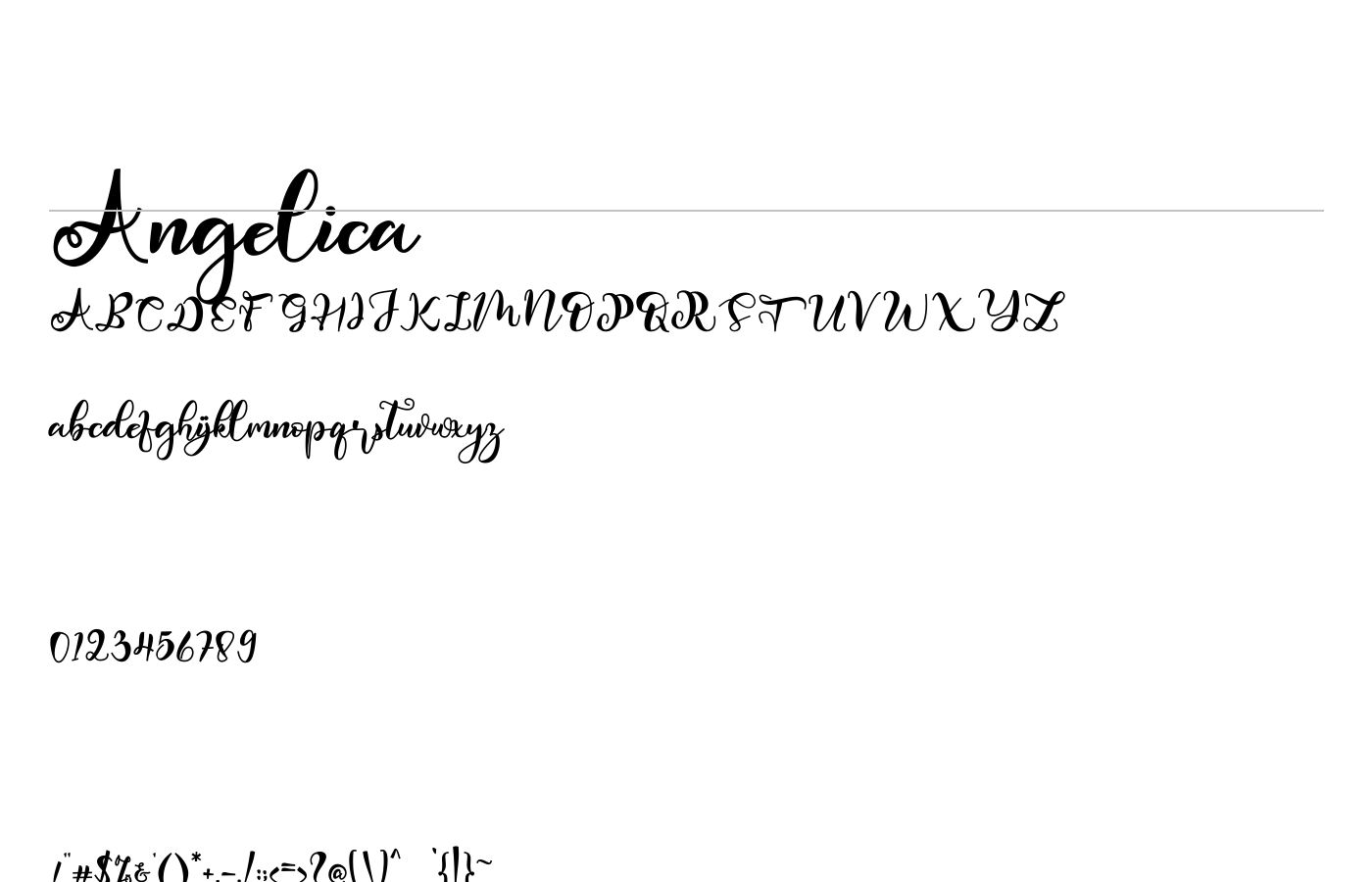 Angelica Font preview