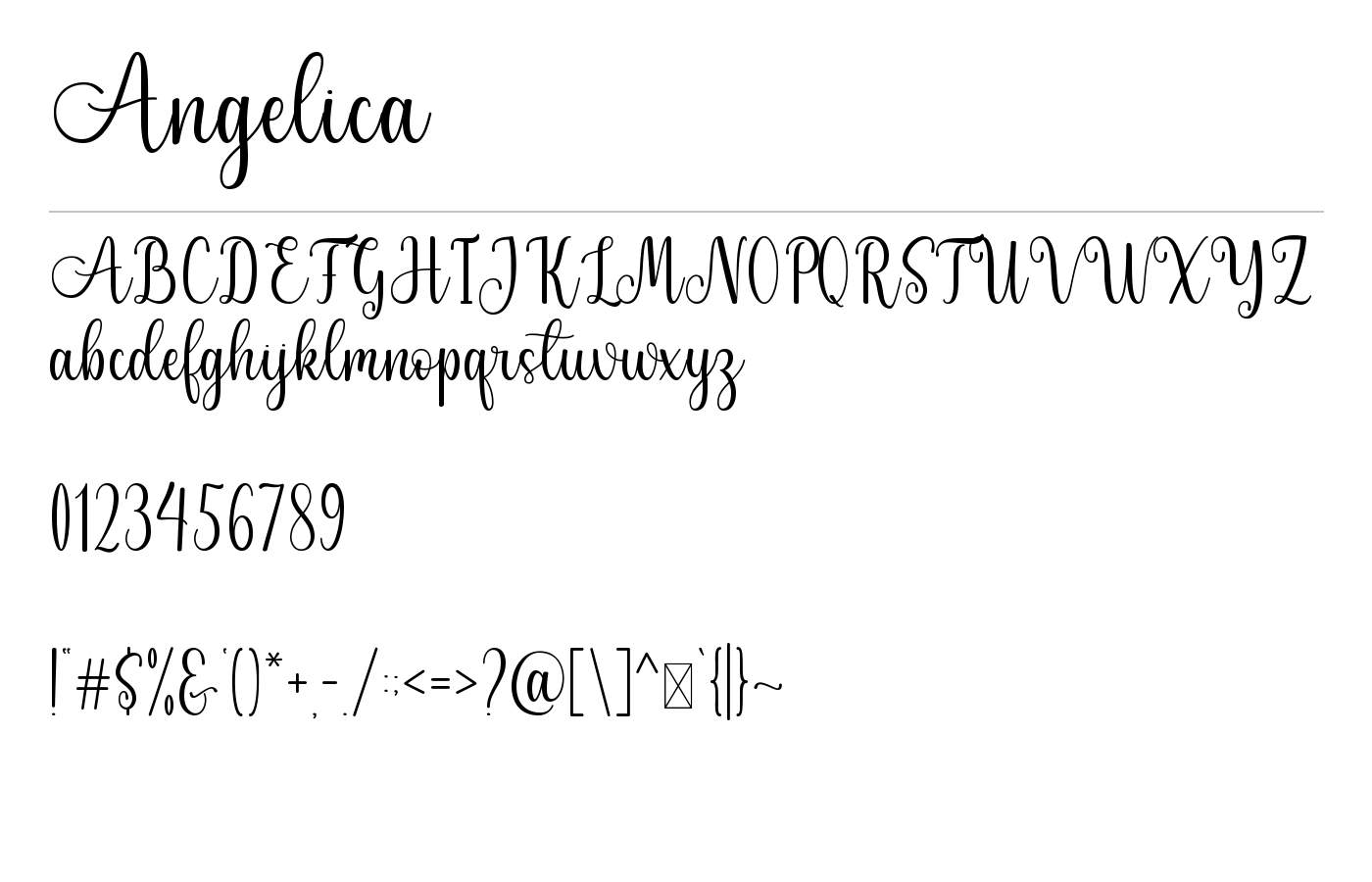 Angelica Font preview