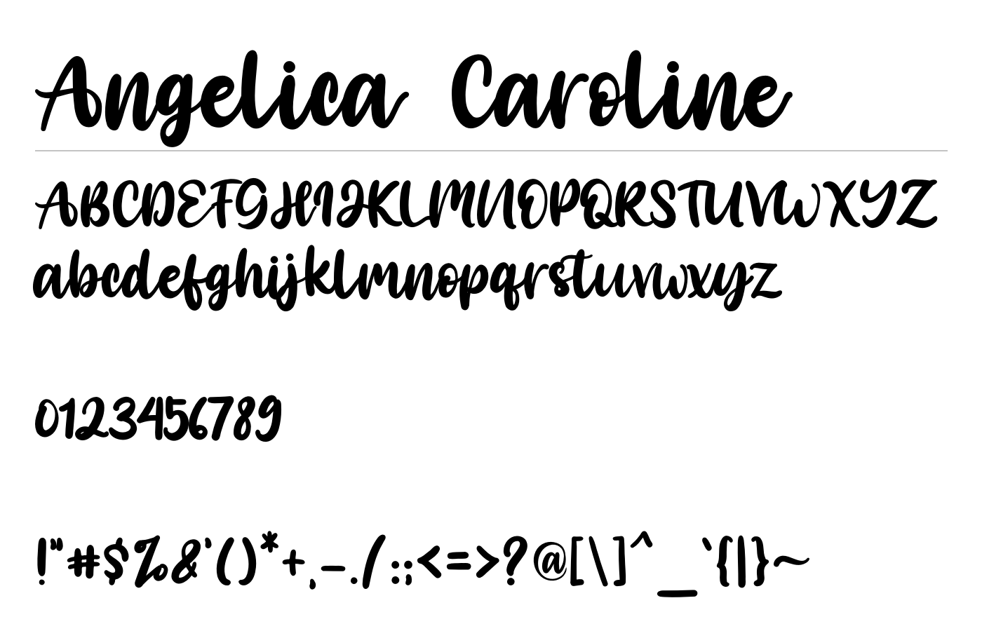 Angelica Caroline Font preview