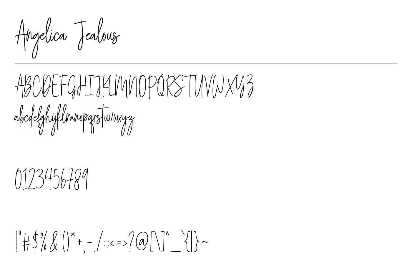 Angelica Jealous Font preview