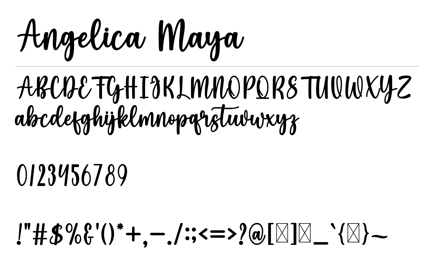 Angelica Maya Font preview