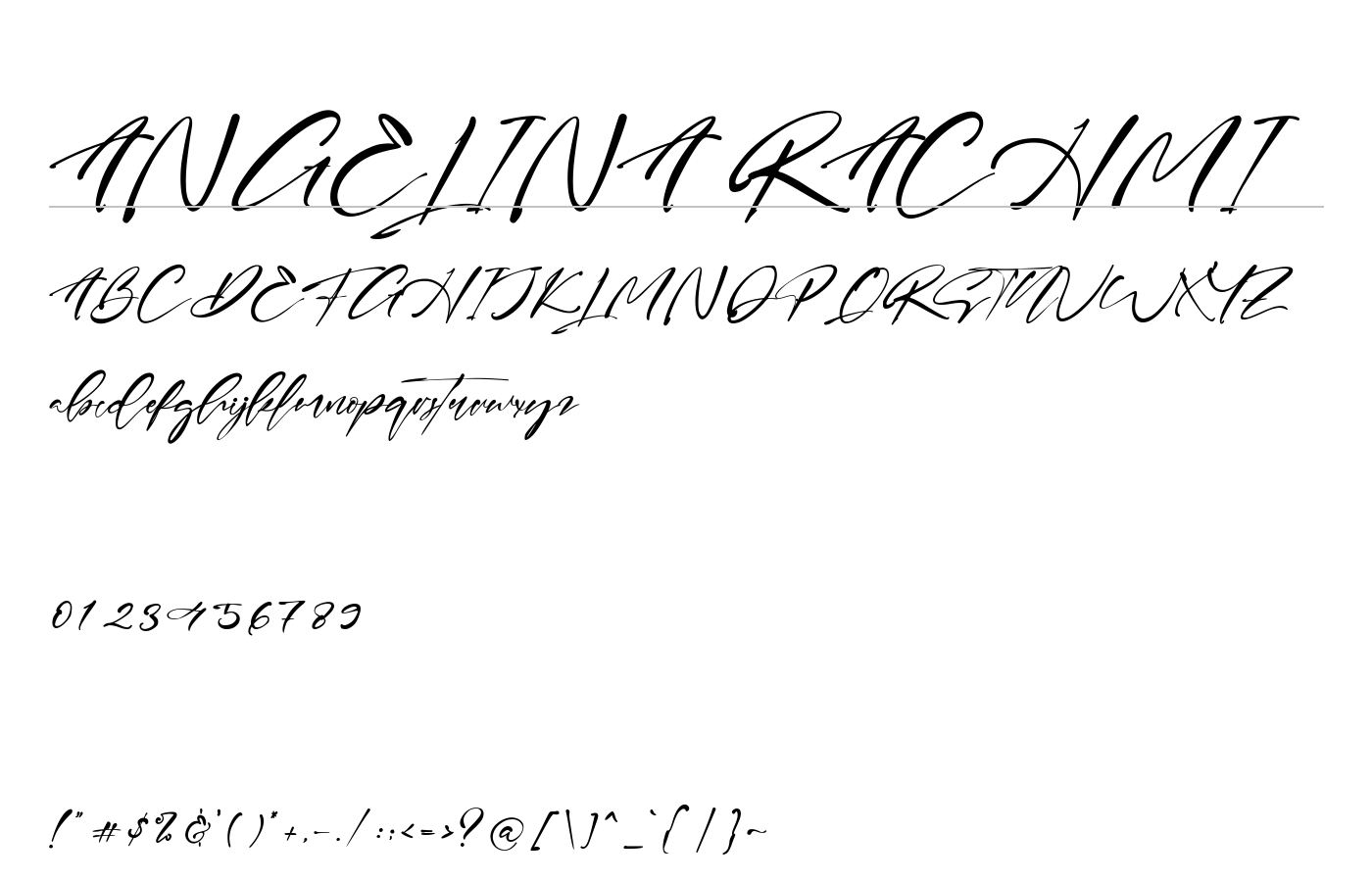 Angelina Rachmi Font preview