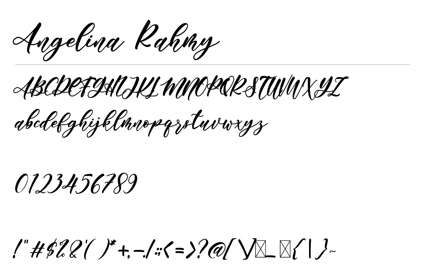 Angelina Rahmy Font preview