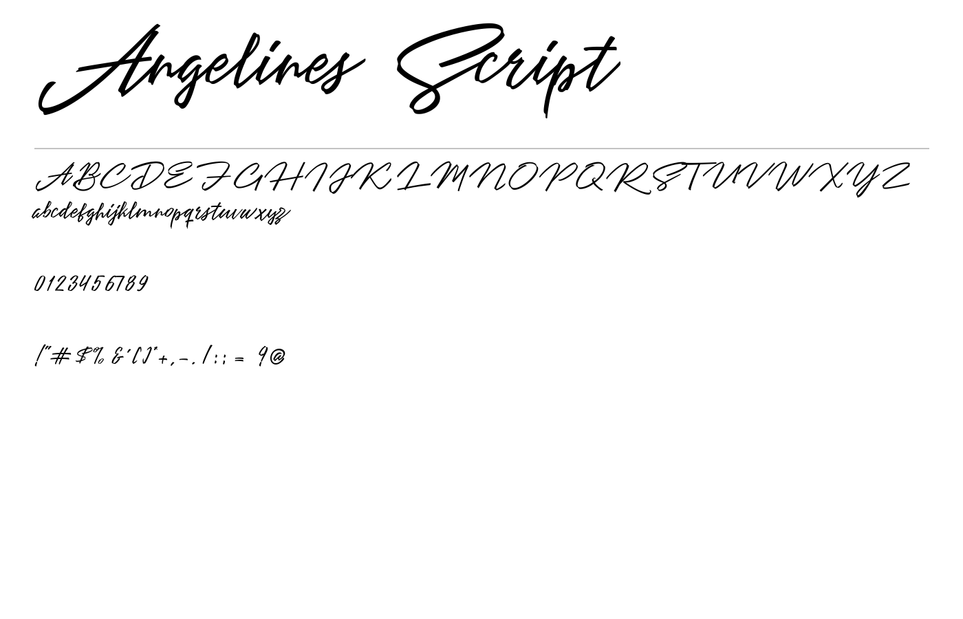 Angelines Script Font preview