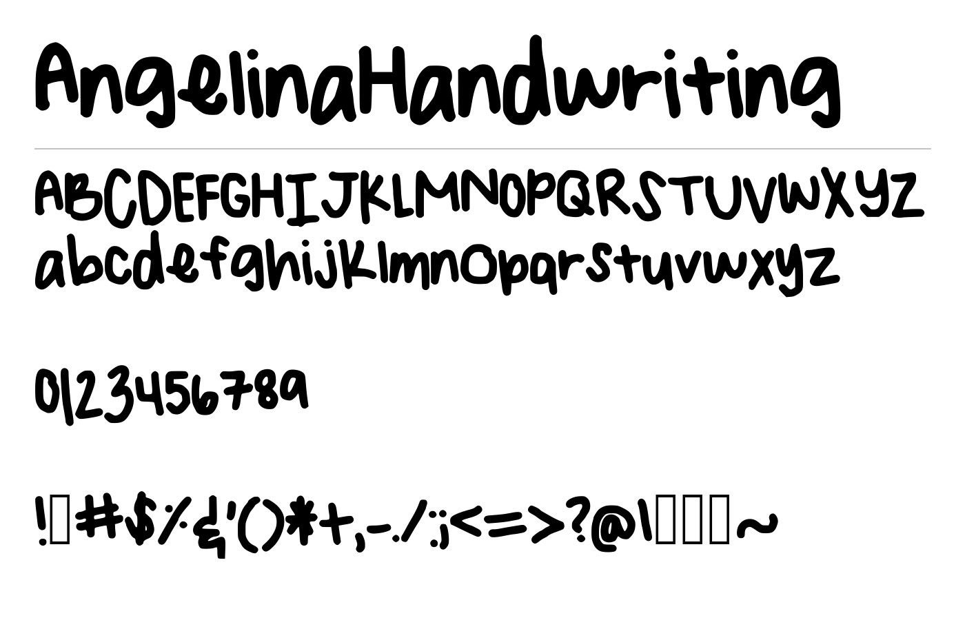 AngelinaHandwriting Font preview