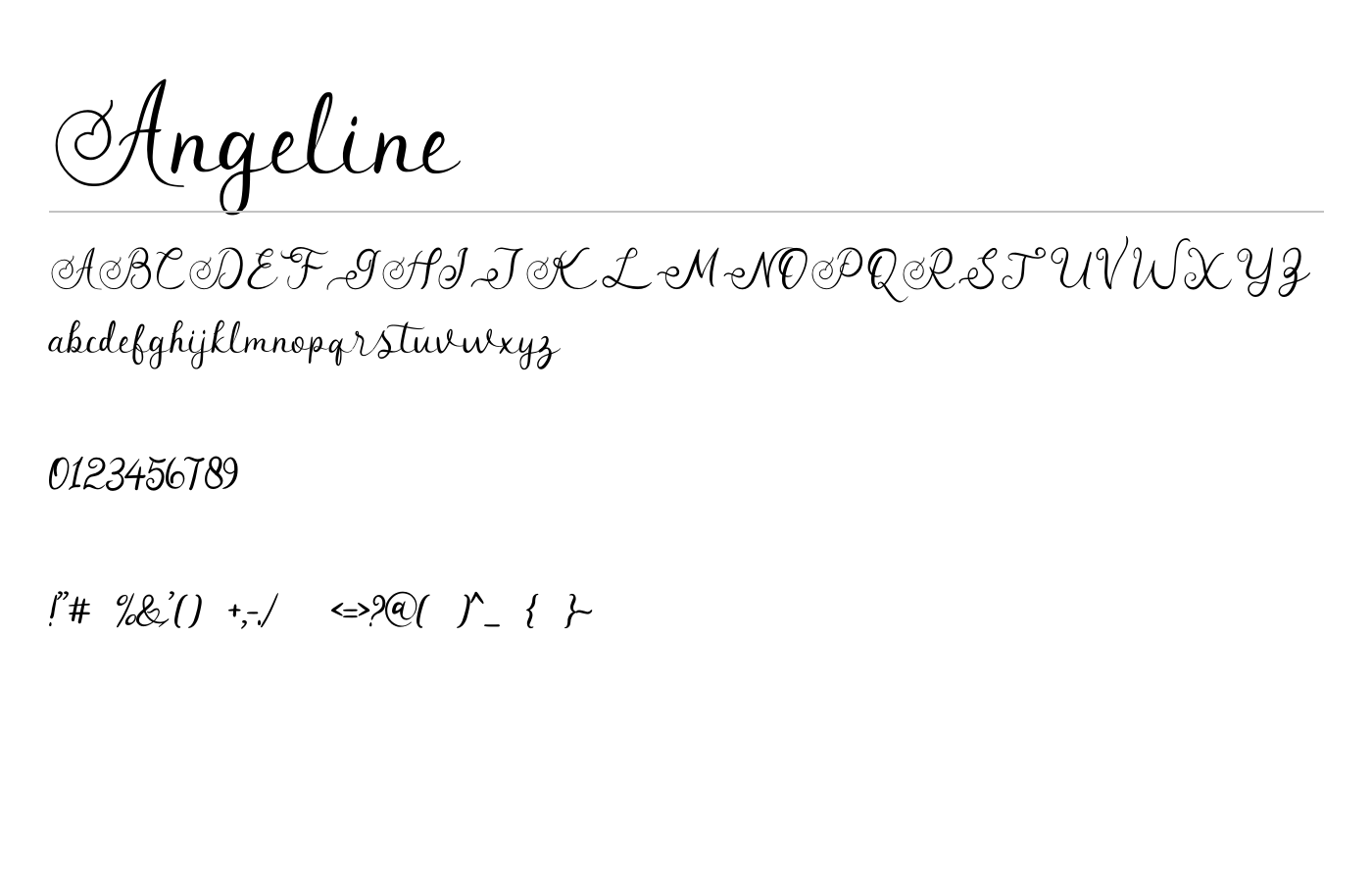 Angeline Font preview