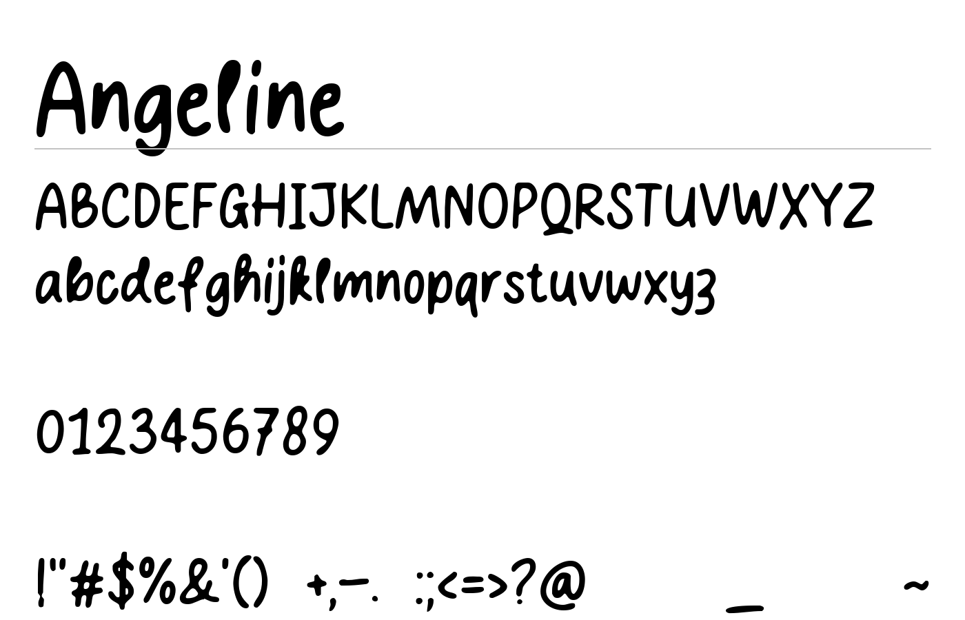 Angeline Font preview