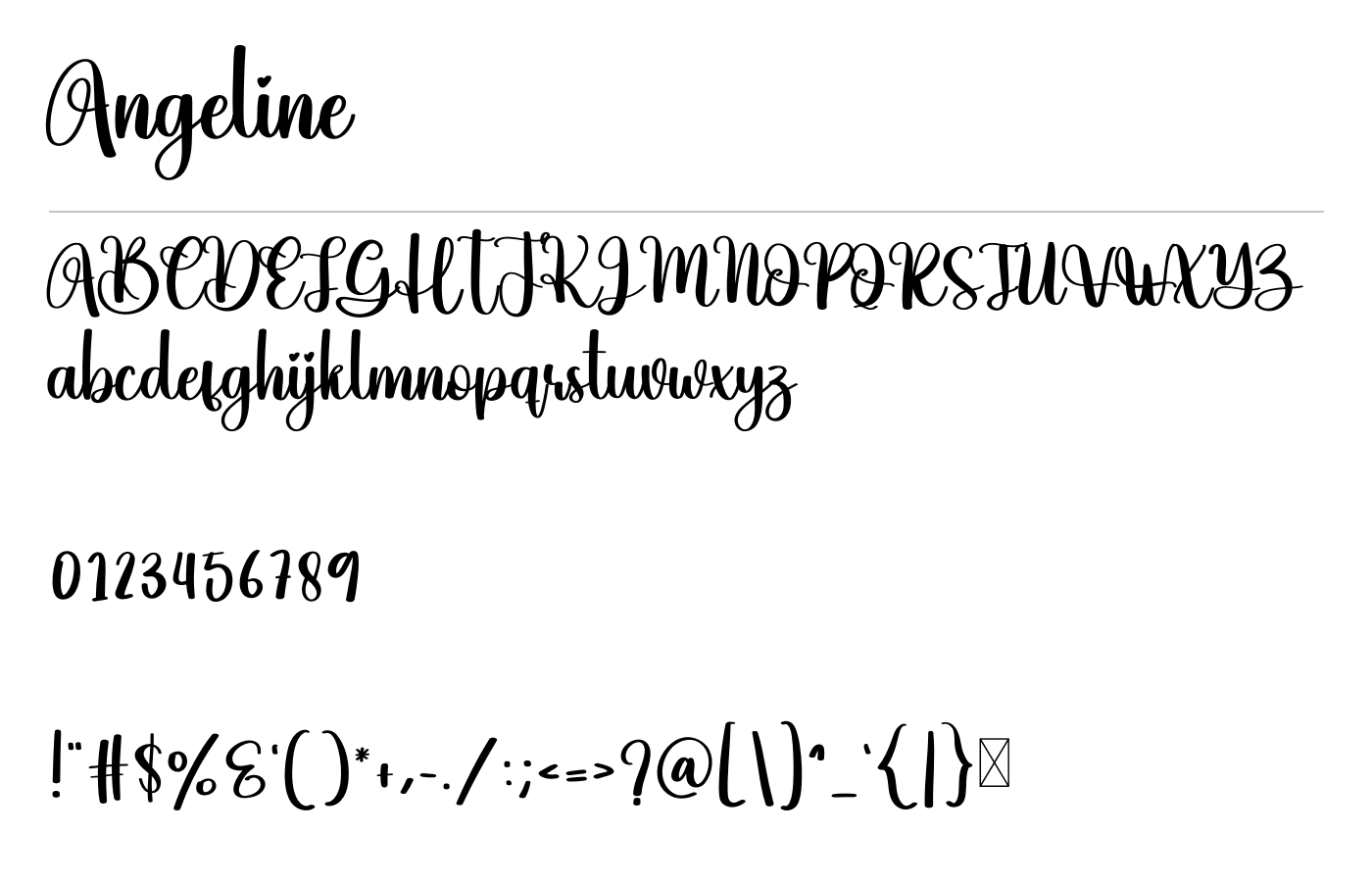 Angeline Font preview