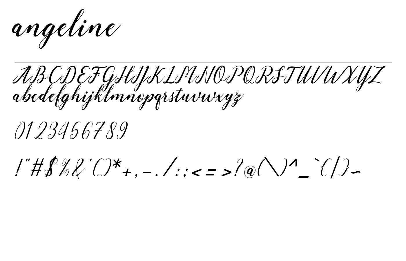 angeline Font preview