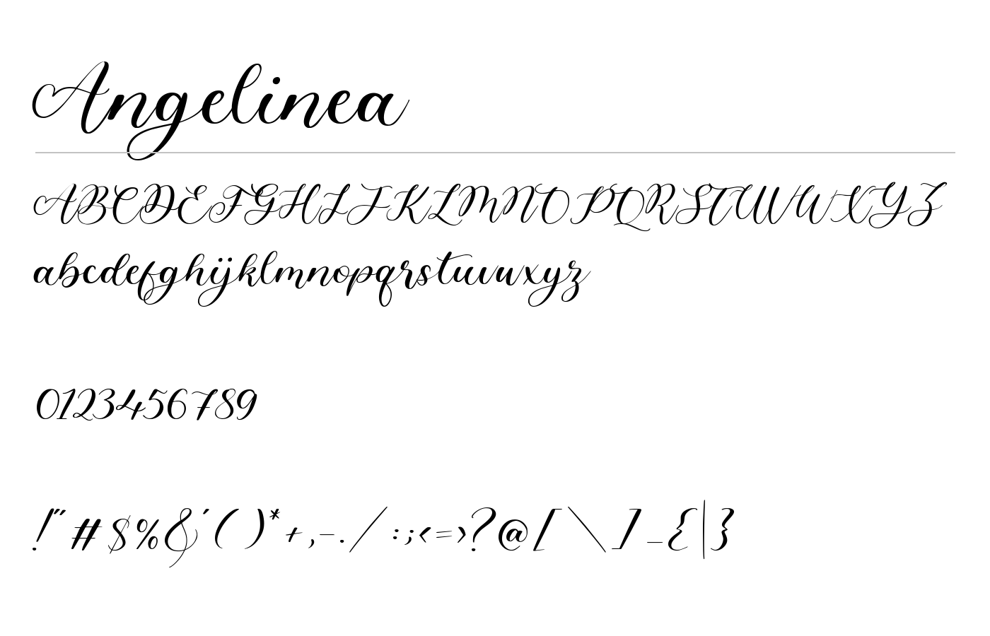 Angelinea Font preview