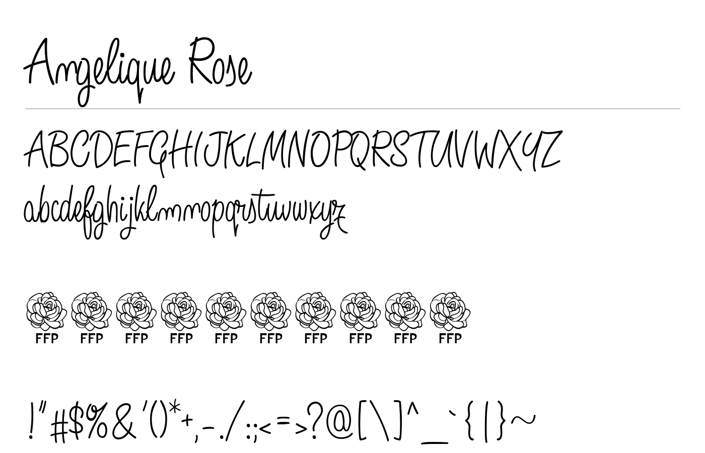 Angelique Rose Font preview