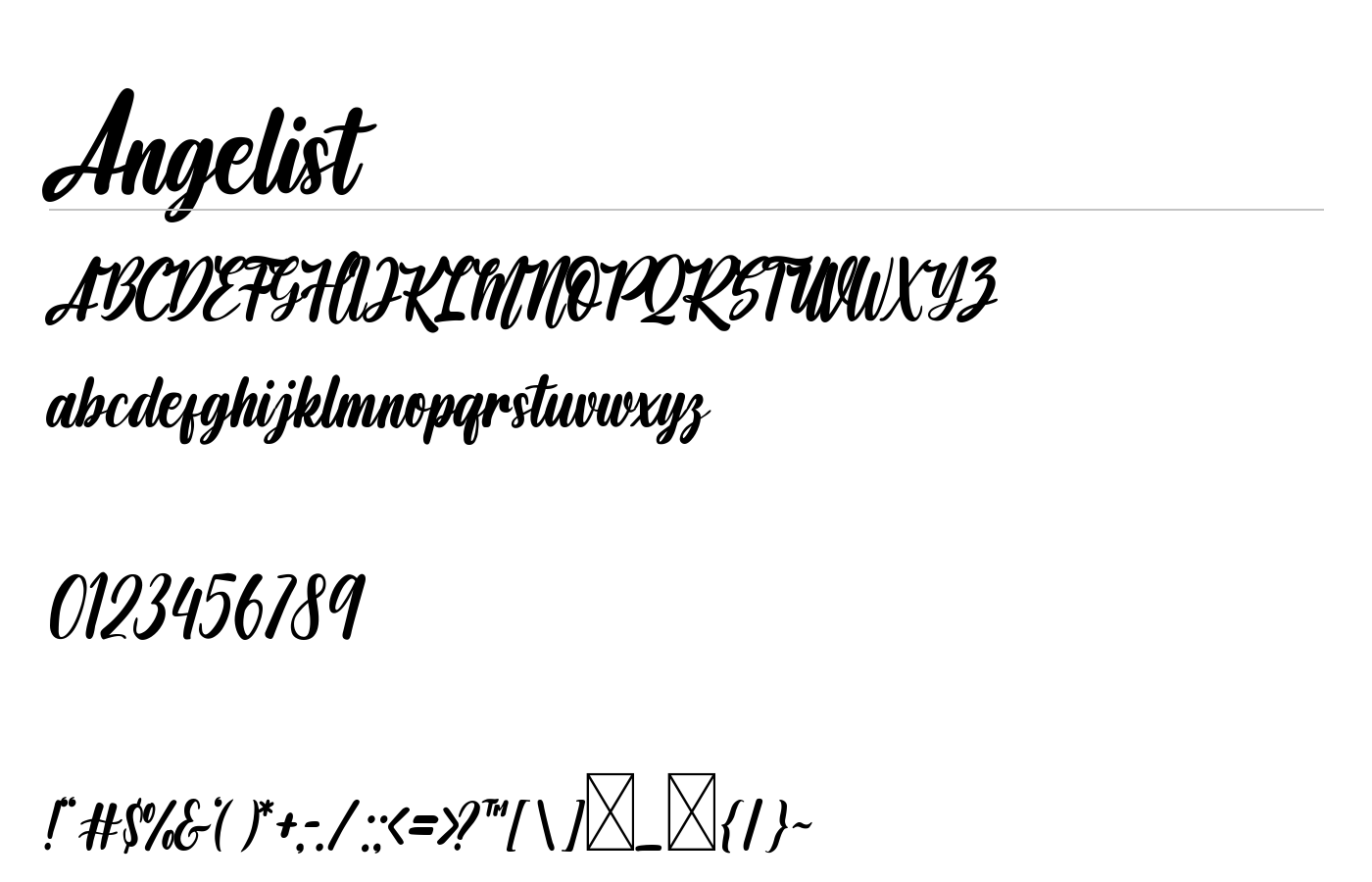 Angelist Font preview