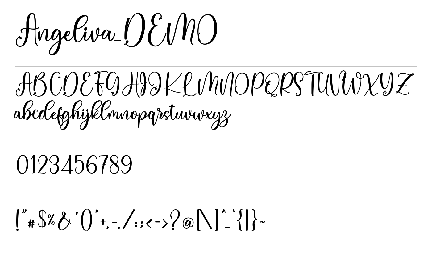 Angeliva_DEMO Font preview