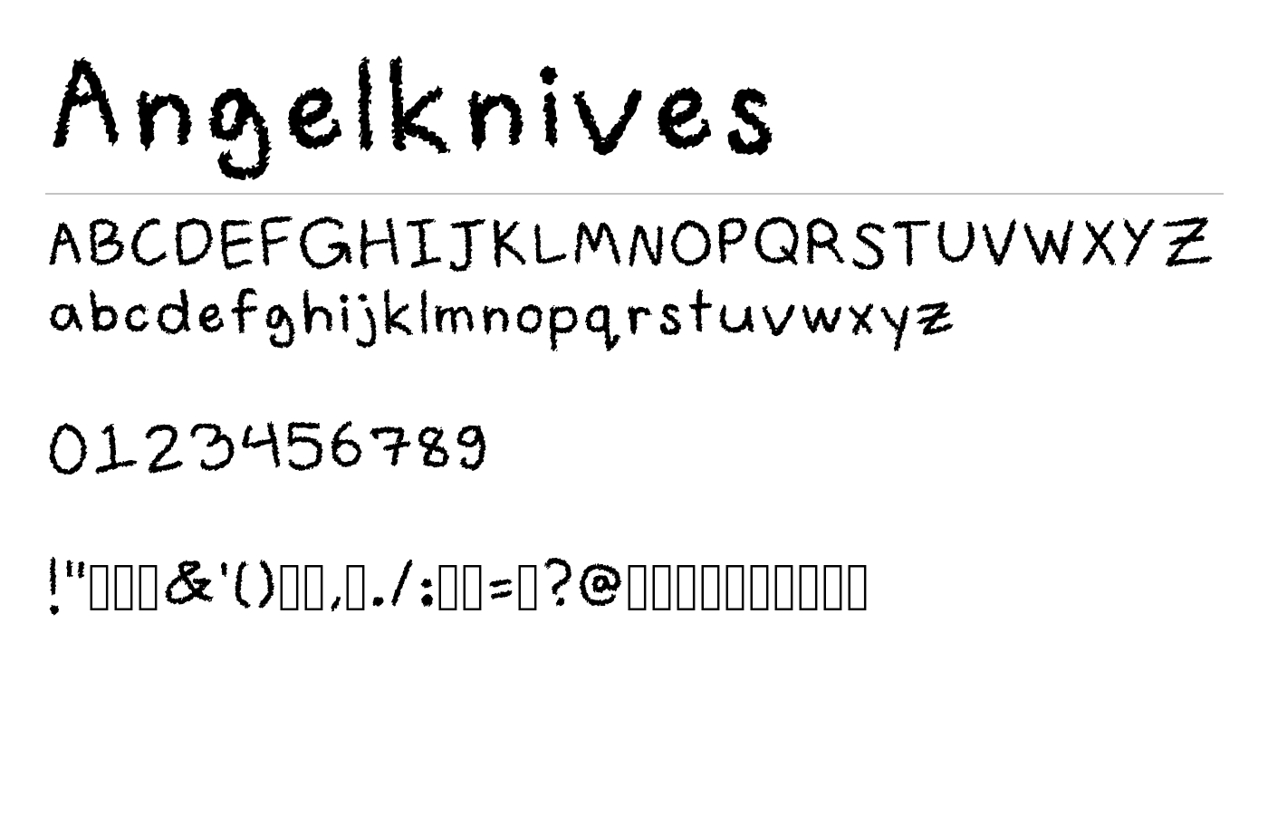 Angelknives Font preview