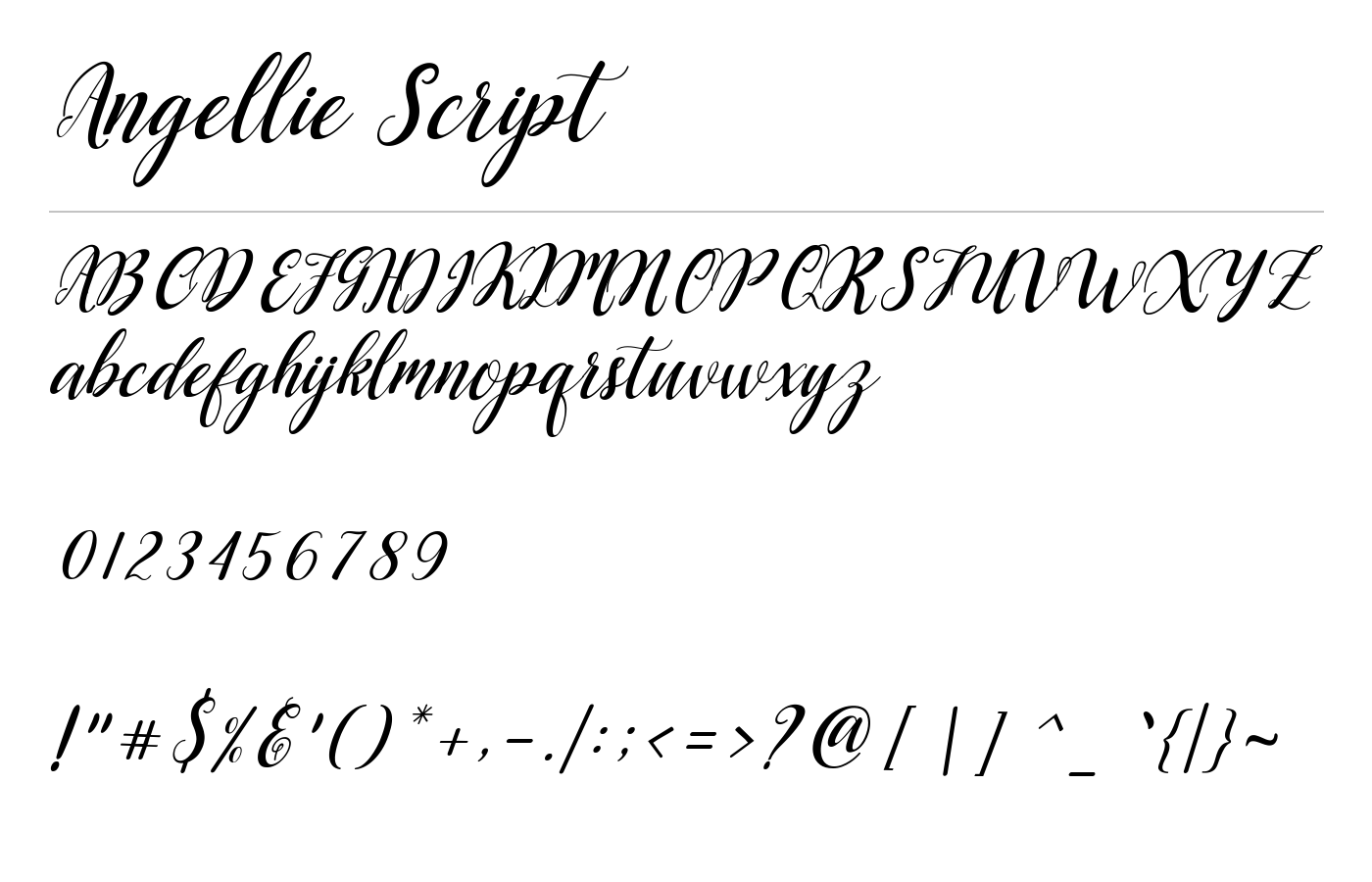 Angellie Script Font preview