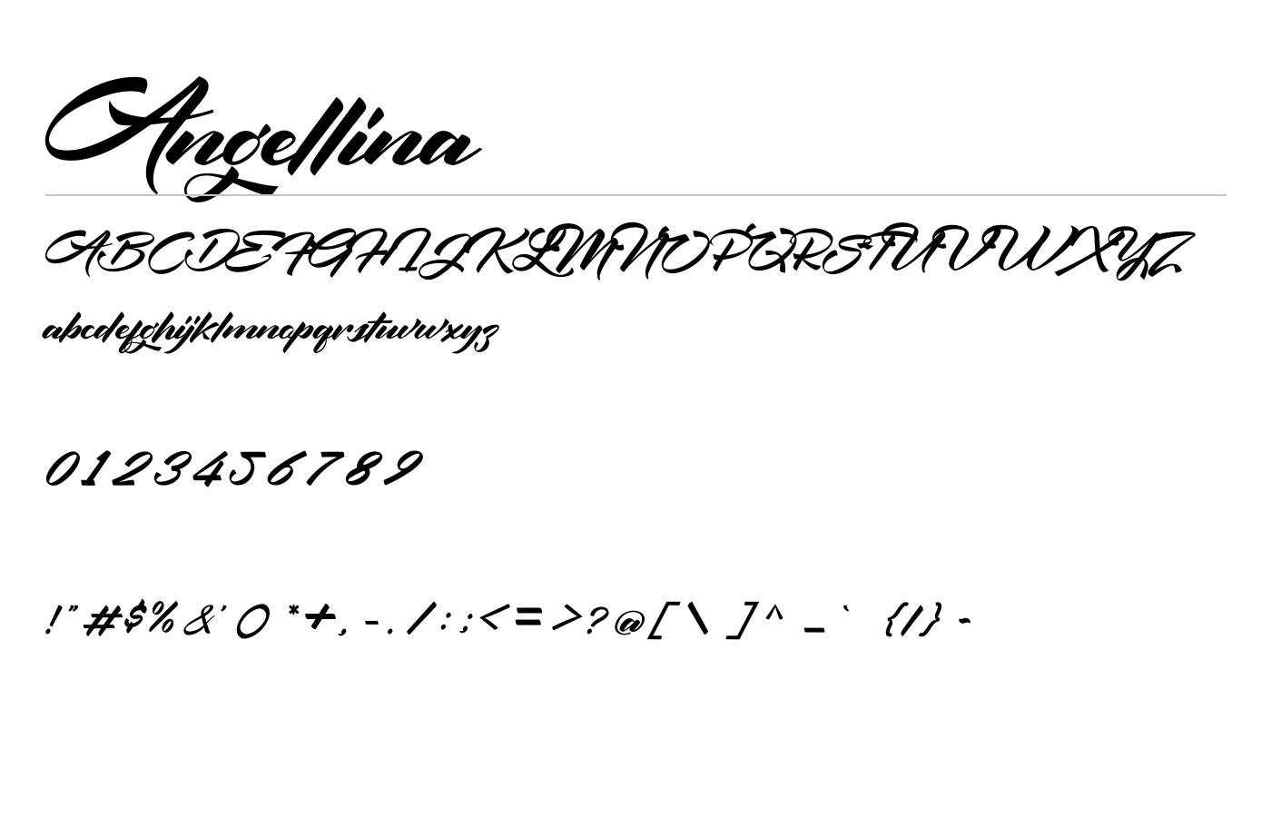 Angellina Font preview