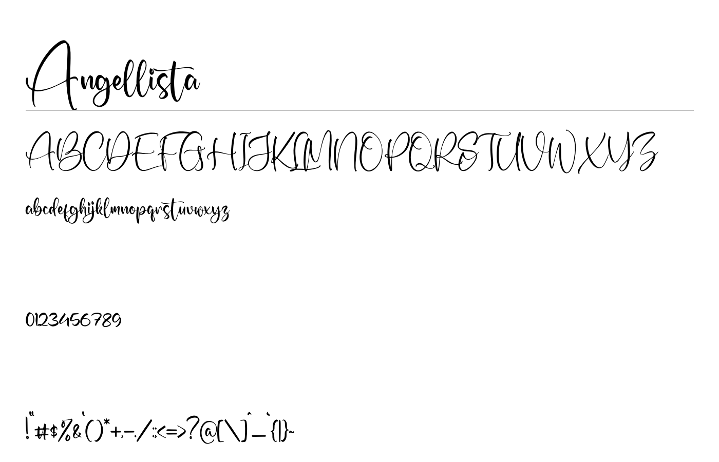 Angellista Font preview