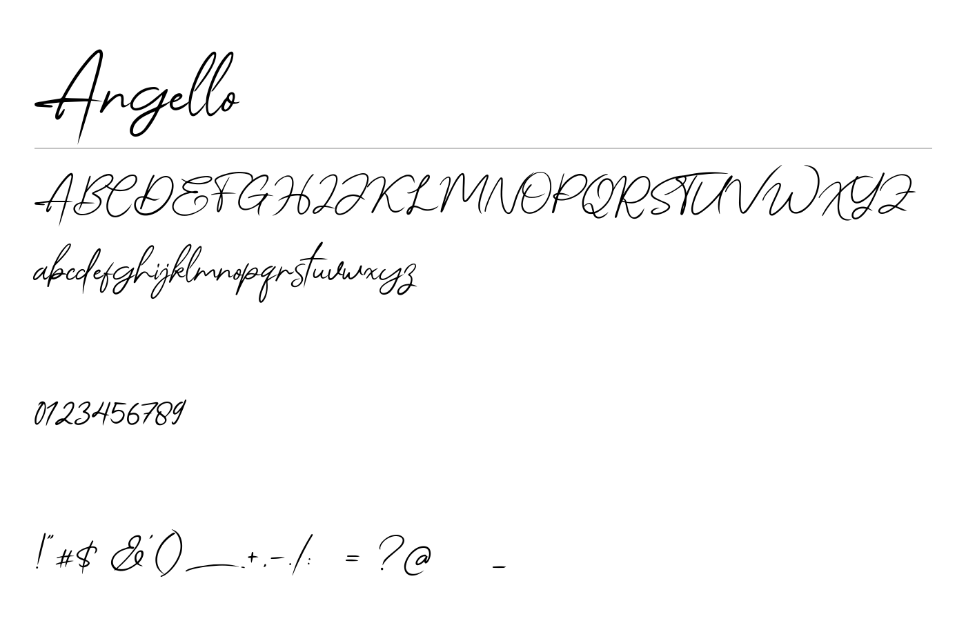 Angello Font preview
