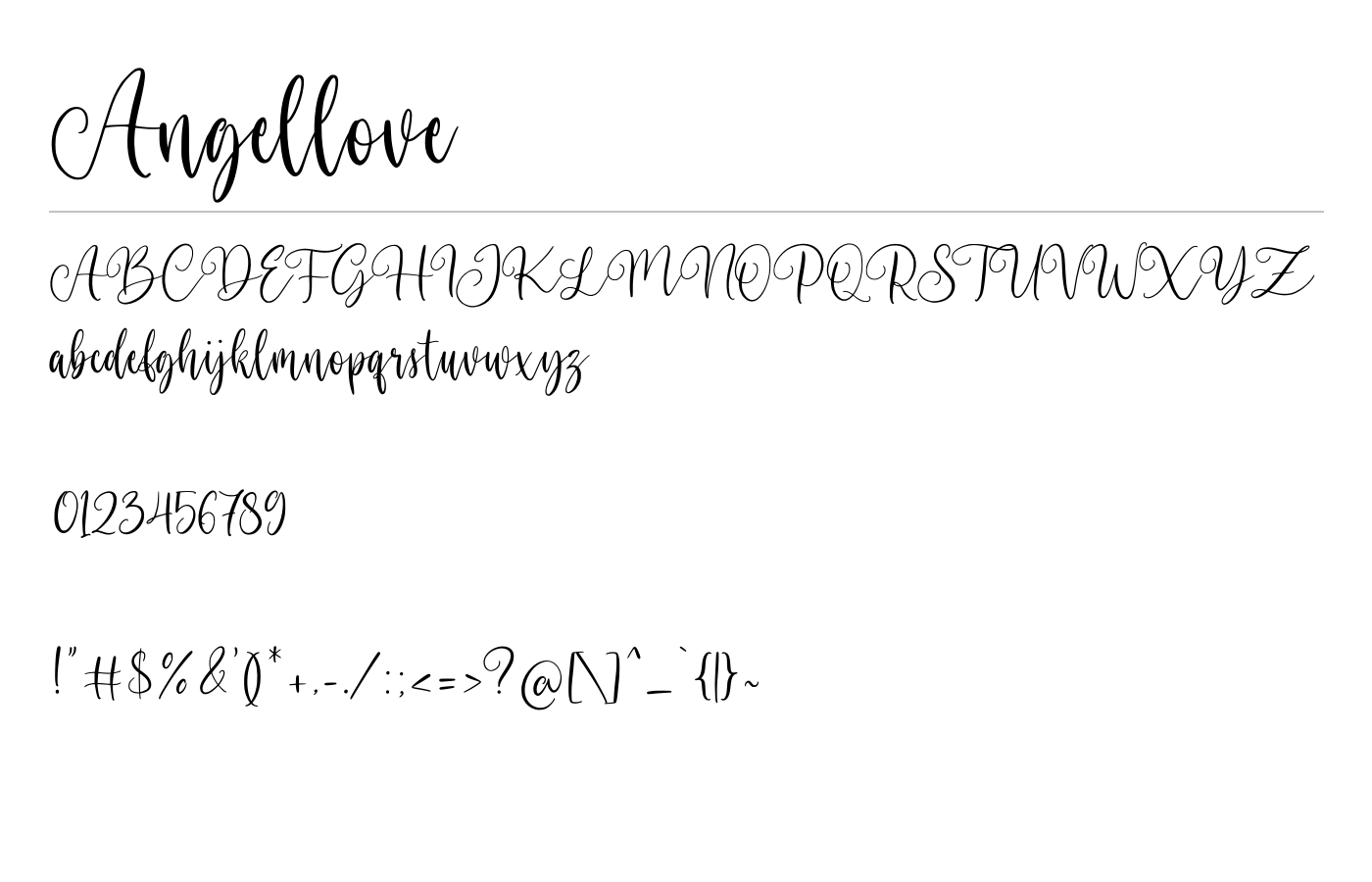 Angellove Font preview