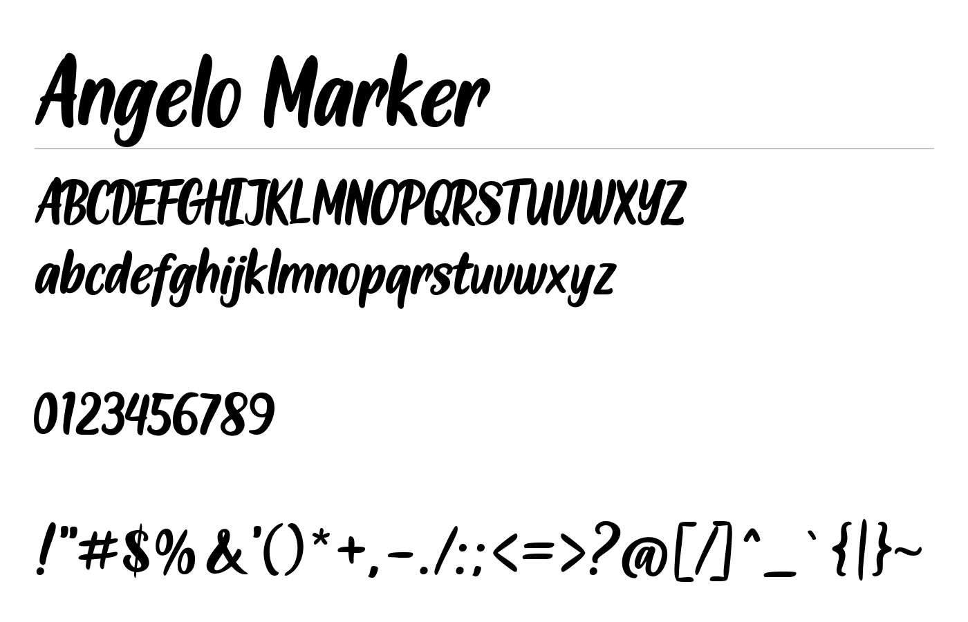 Angelo Marker Font preview