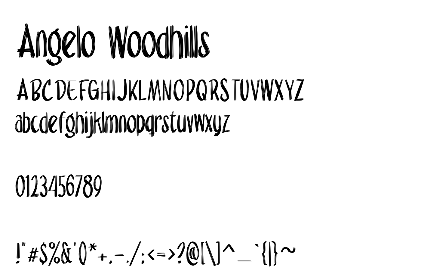 Angelo Woodhills Font preview