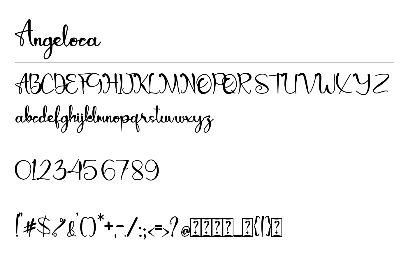 Angeloca Font preview