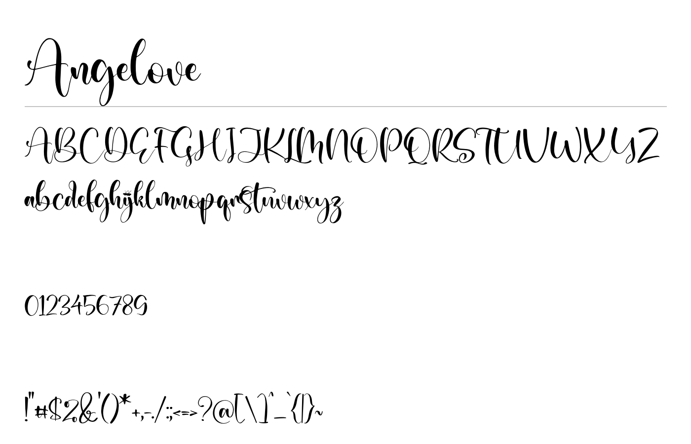 Angelove Font preview