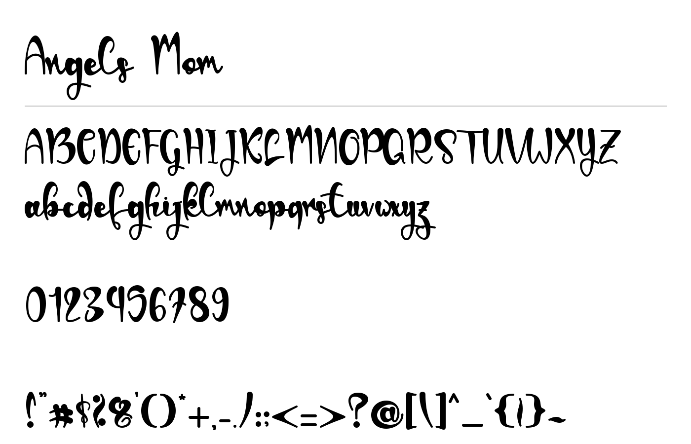 Angels Mom Font preview