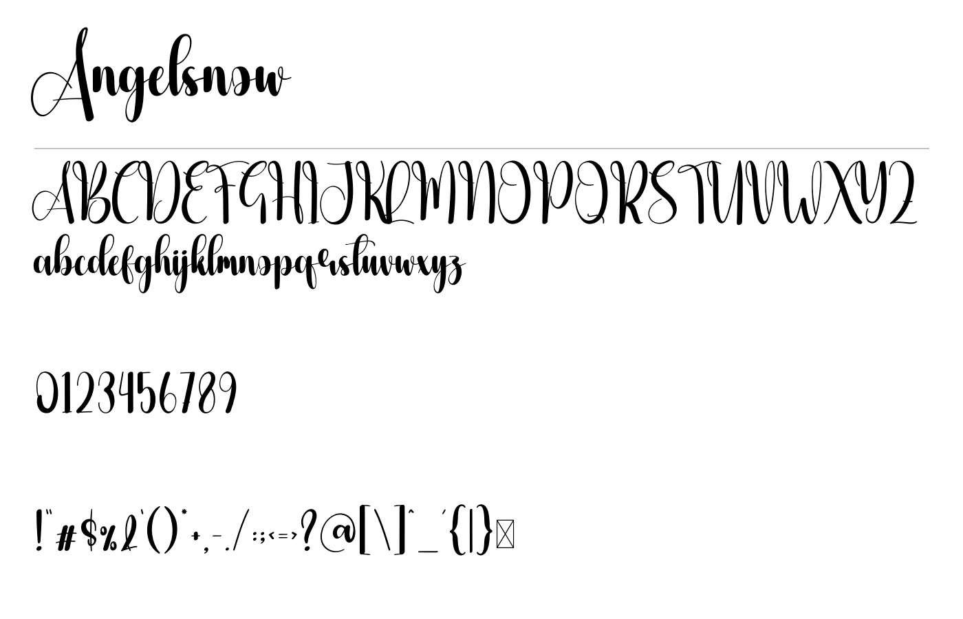 Angelsnow Font preview