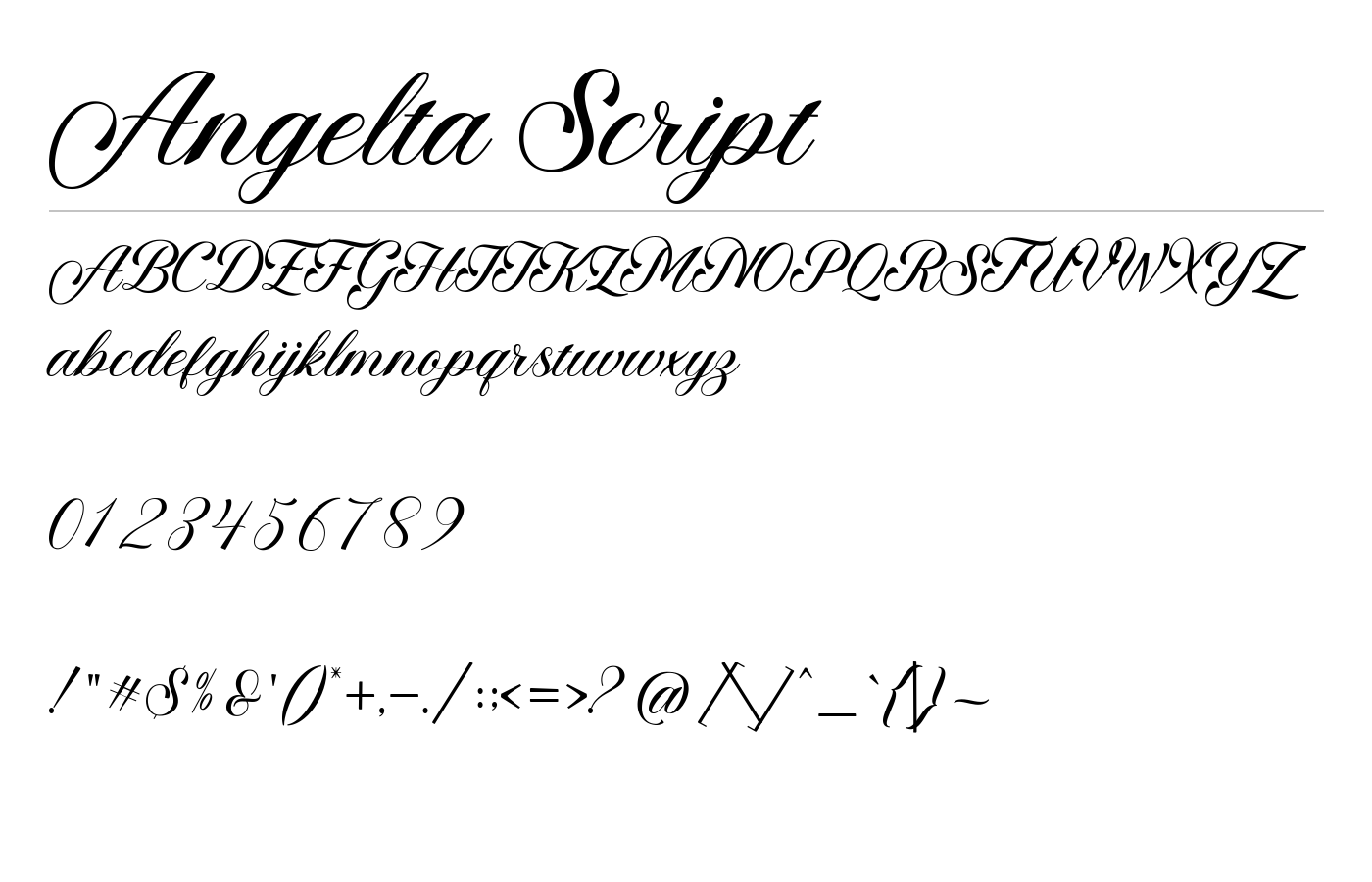 Angelta Script Font preview