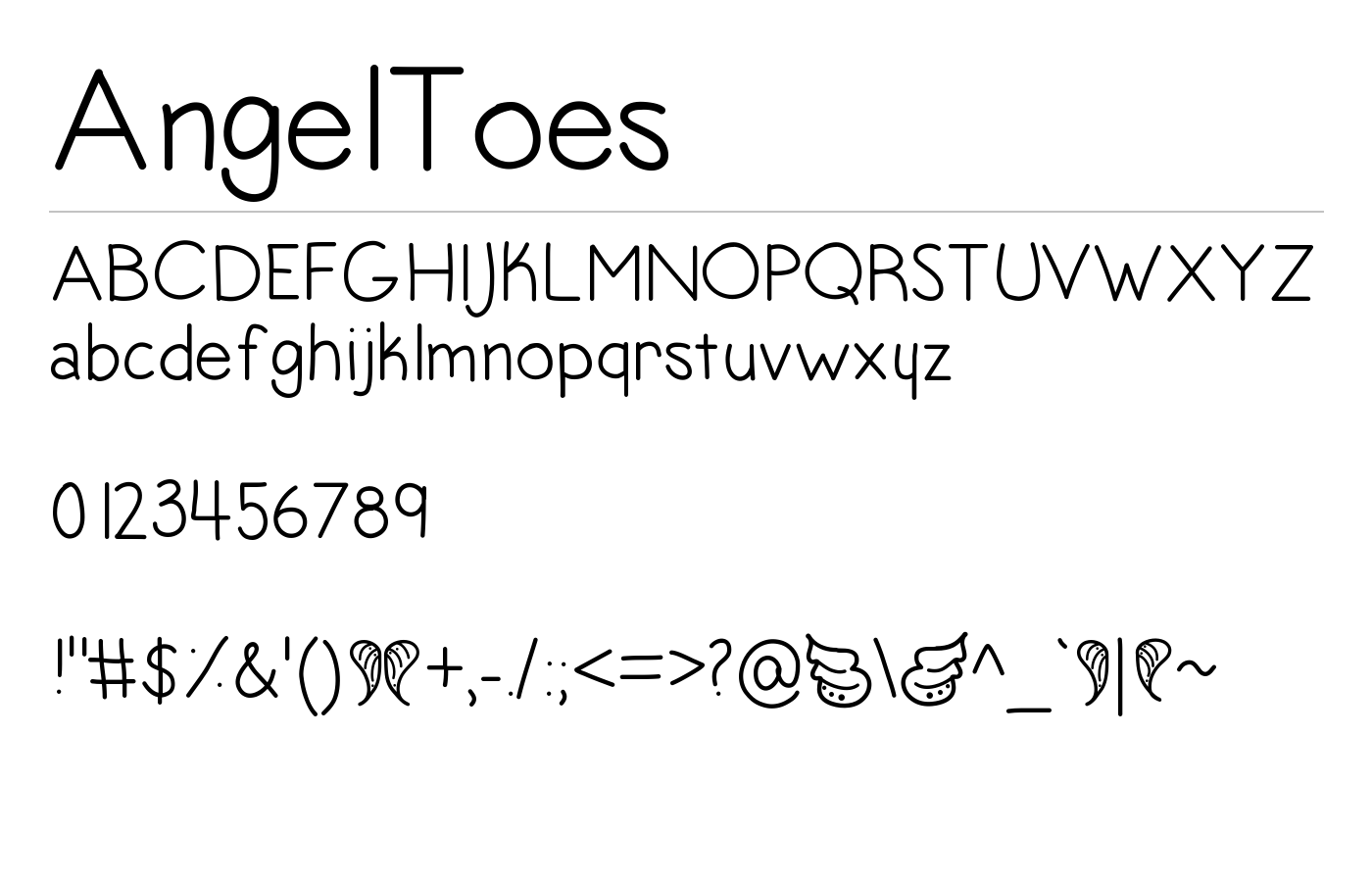 AngelToes Font preview