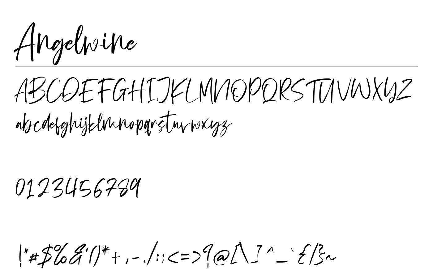 Angelwine Font preview