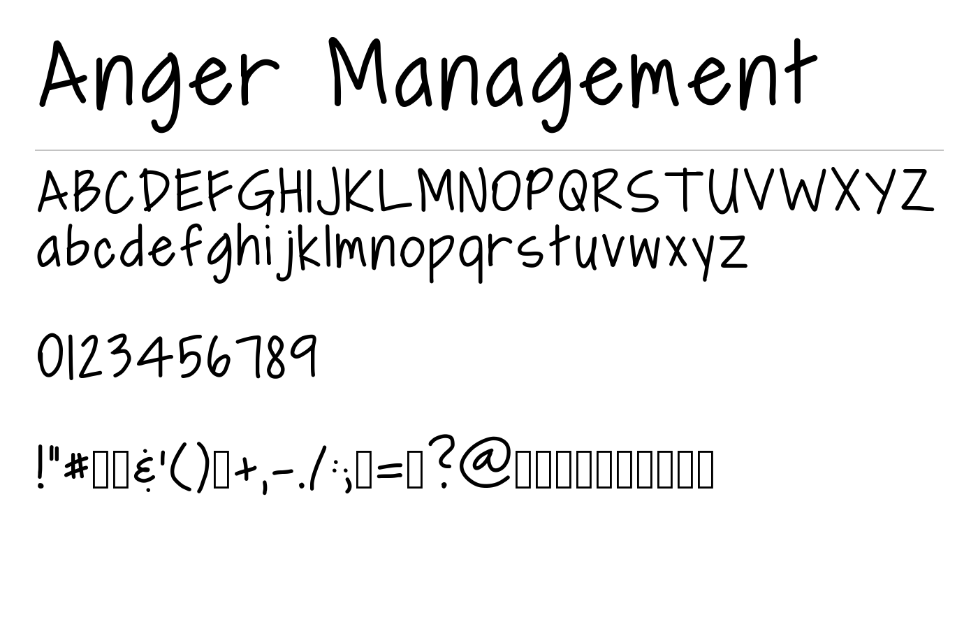 Anger Management Font preview