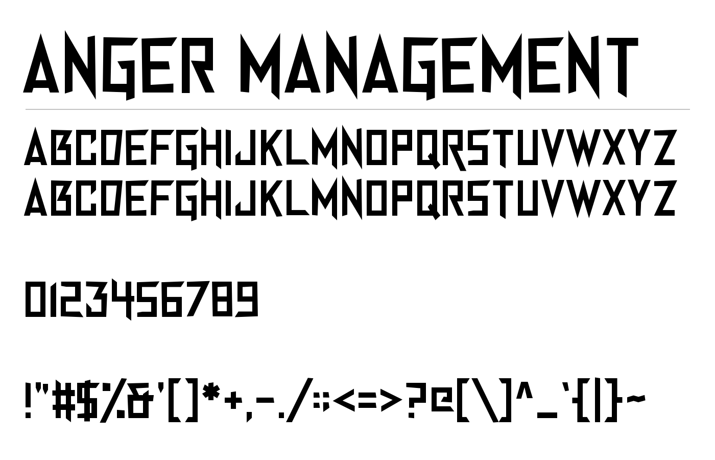 Anger Management Font preview