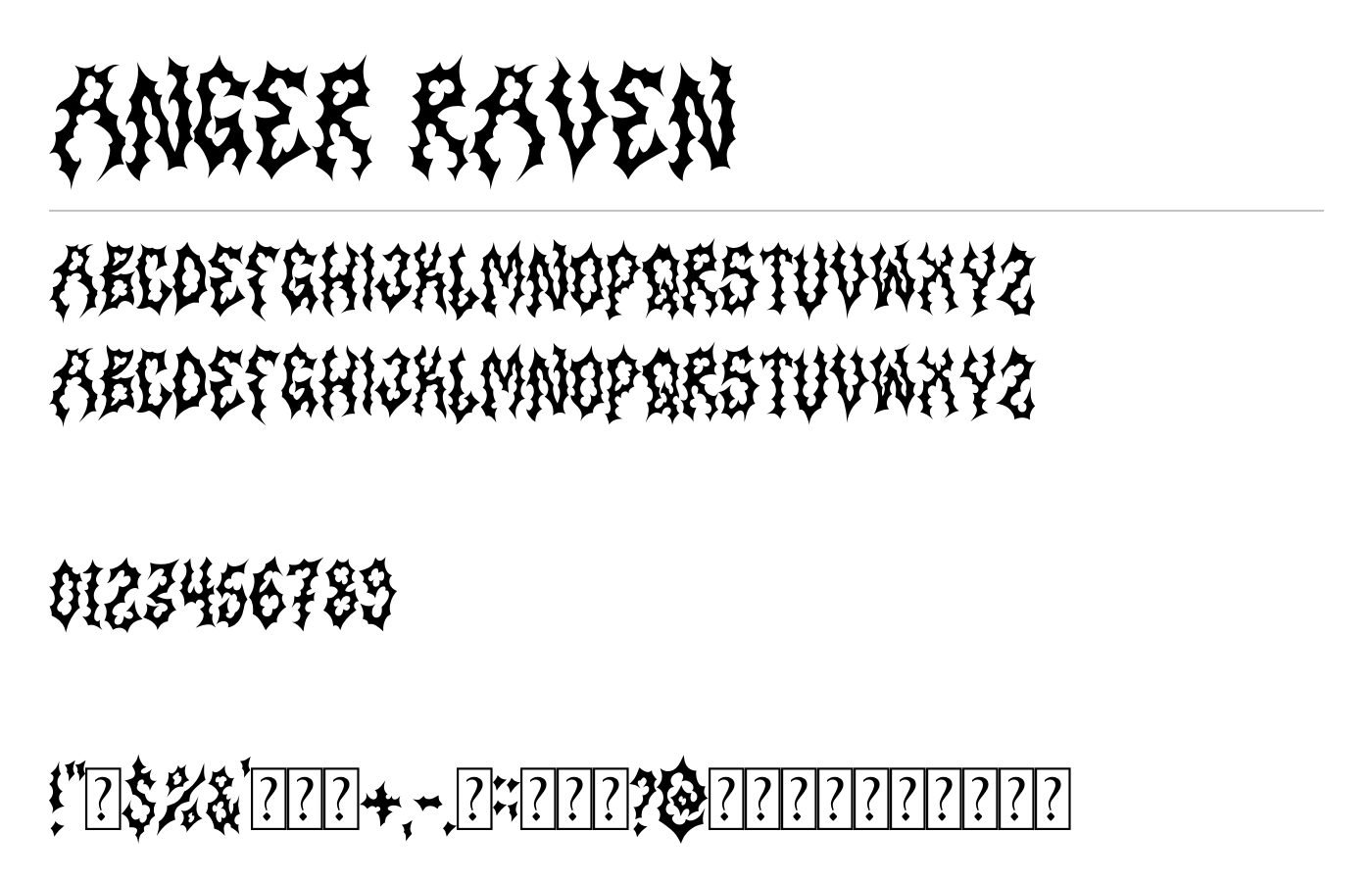Anger Raven Font preview
