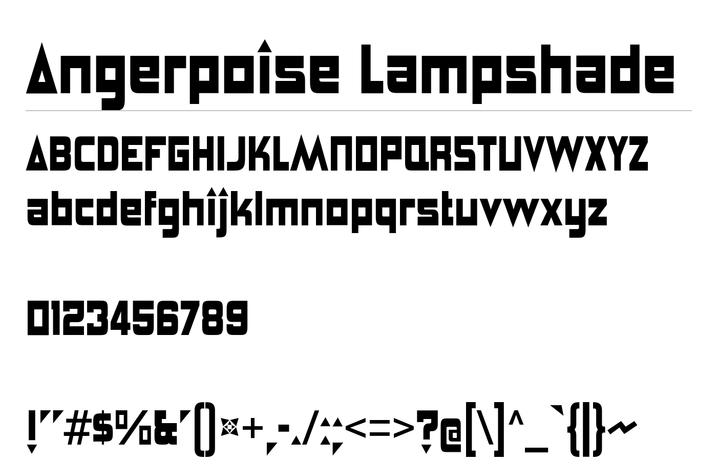 Angerpoise Lampshade Font preview