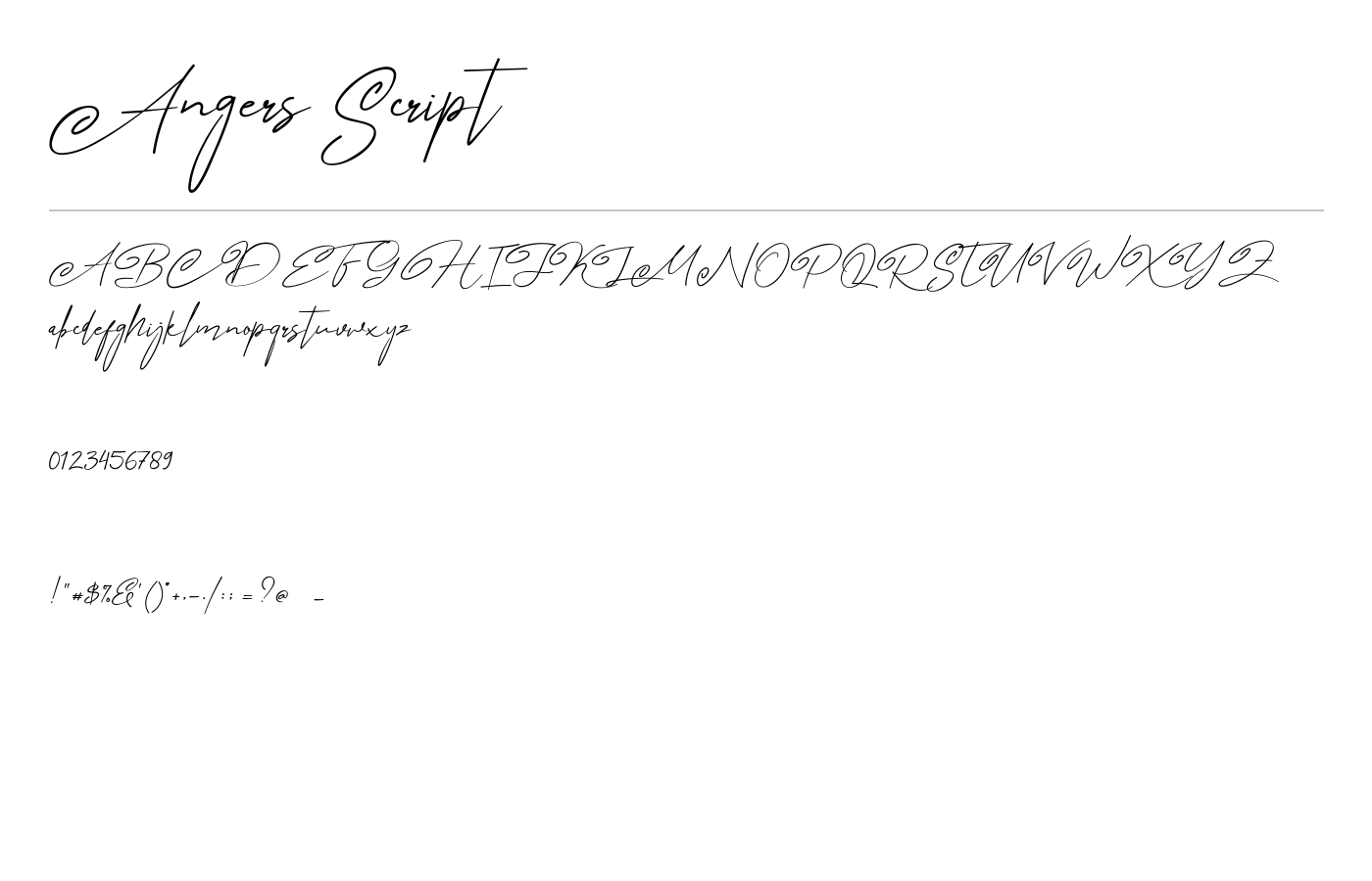 Angers Script Font preview