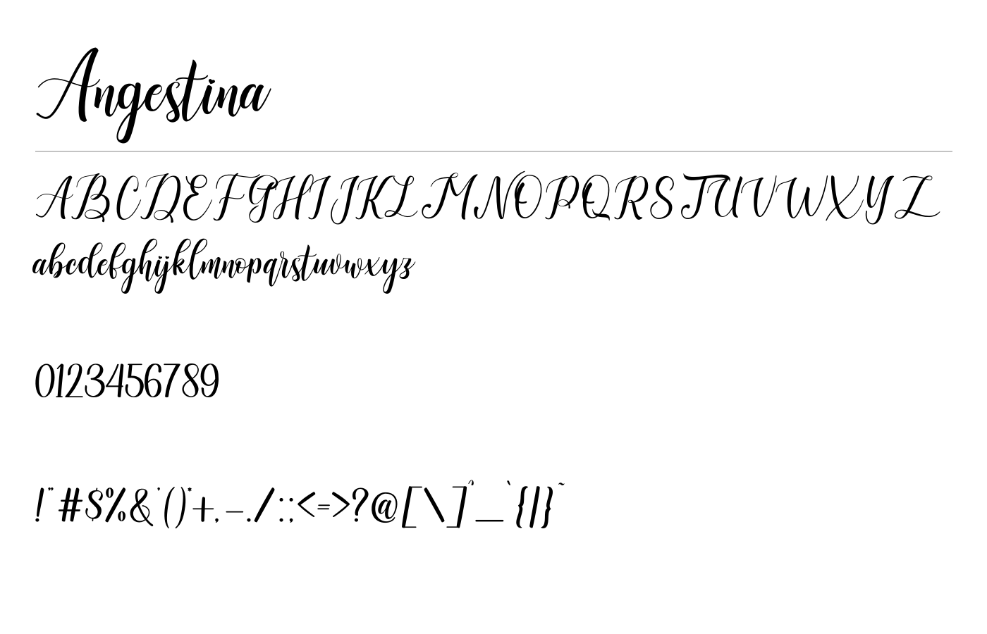 Angestina Font preview