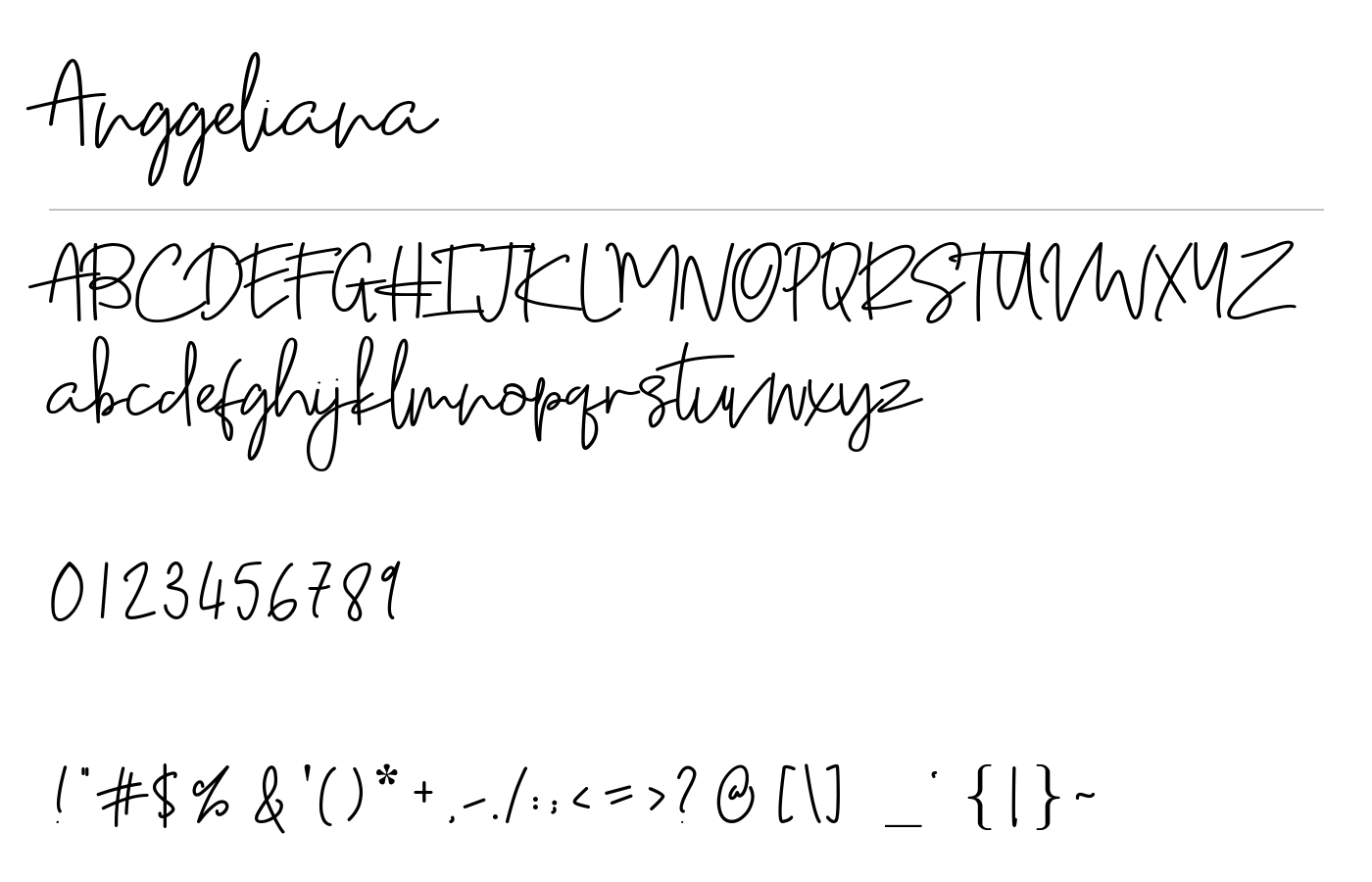Anggeliana Font preview